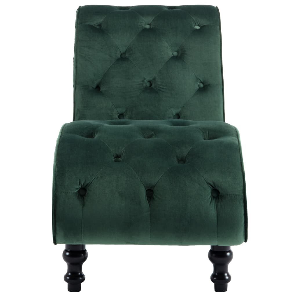 furnicato Chaiselongue Chaiselounge Grün 145 x 52 x 77 cm mit Samtbezug, 1 Teile, Knopfgepolstertes Recamiere mit ergonomischem Design für Wohnzimmer