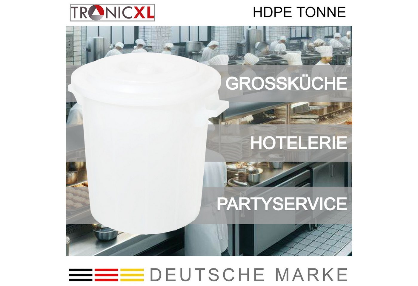 Thumbnail - TronicXL Aufbewahrungsbox 50L Tonne lebensmittelecht Deckel Sauerkraut Topf Gär Kraut Fass Bütte