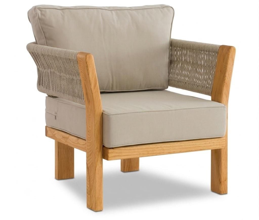 Xlmoebel Sessel Gartensessel Holz Modern Beige Komfortabel Stilvoll Outdoor Möbel Neu (1-St., 1-tlg), Komfortabel, Stilvoll, Outdoor Möbel