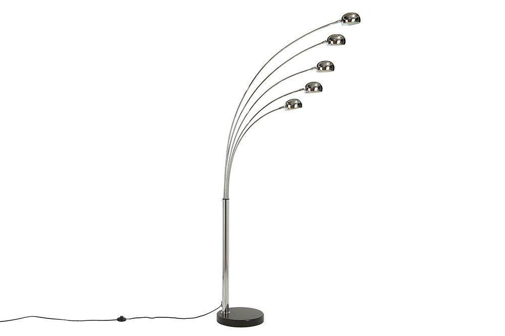 riess-ambiente Stehlampe FIVE 205-210cm verstellbar LIGHTS flexibel Leuchtmittel, chrom, ohne silber