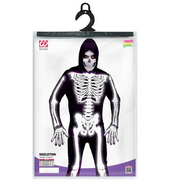 Widmann S.r.l. Vampir-Kostüm UV Skelett Kostüm für Herren, Schwarz Weiß - Hall