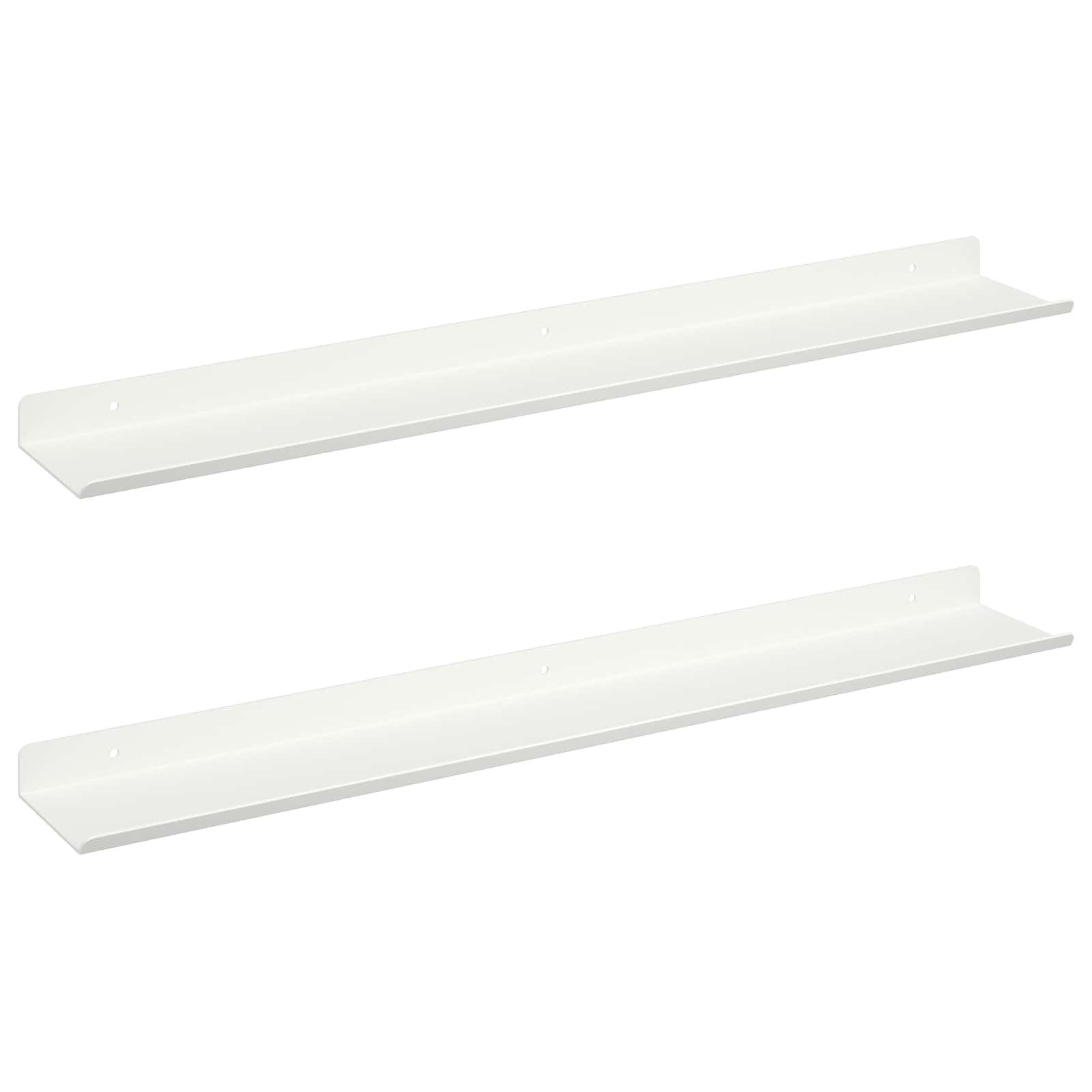 vidaXL Regal Schwebendes Regal Wandhalterung 2 Stk. Weiß 60 x 8,5 x 2,5 cm, 2-tlg.