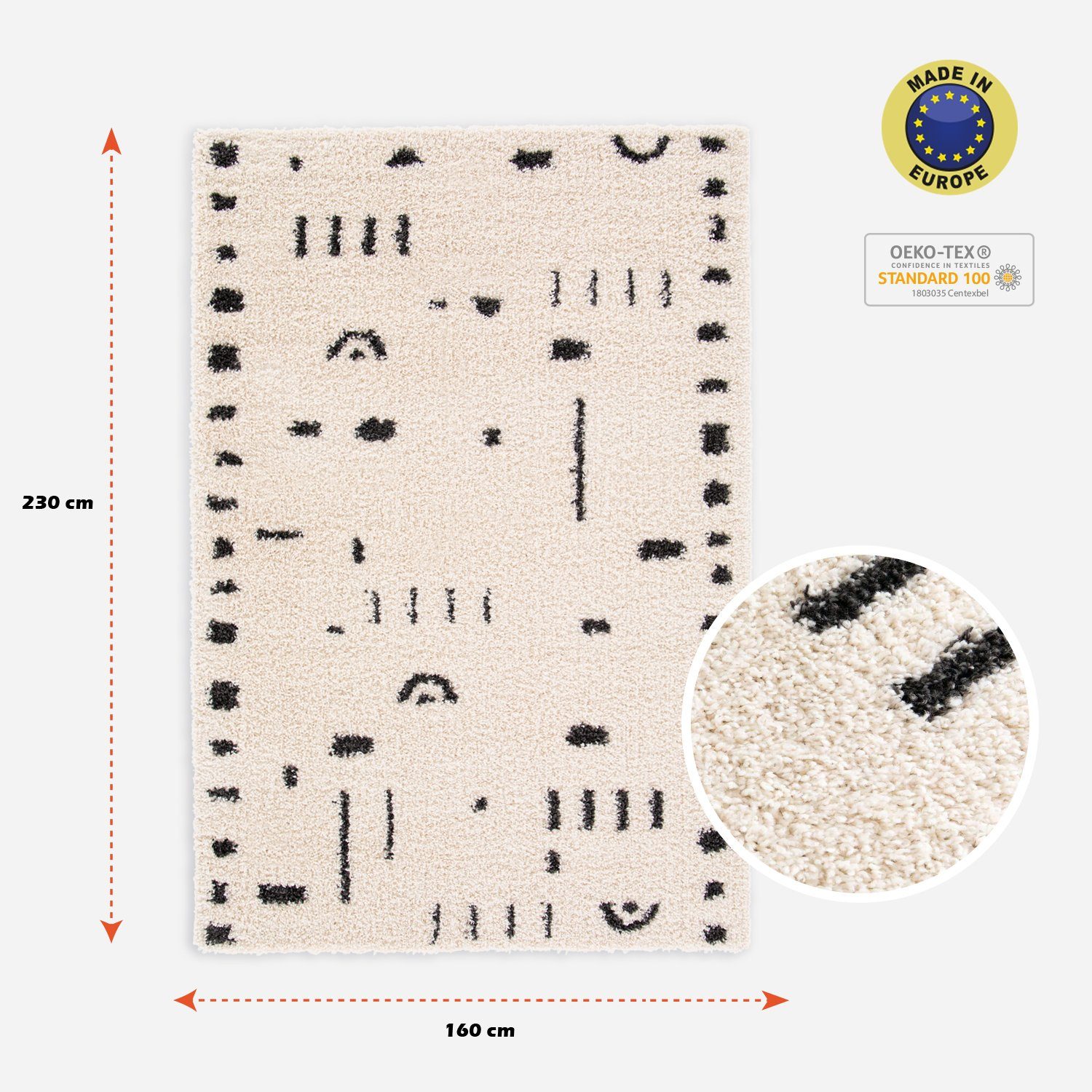Rikmani Hochflor-Teppich Shaggy Teppich, Weicher Teppich, Wohnzimmer, Schlafzimmer