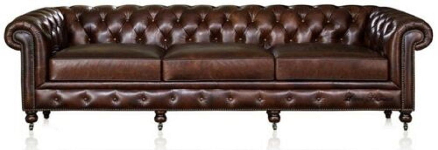 JVmoebel Chesterfield-Sofa, Chesterfield XXL Big Sofa Couchen Sofas Couch 3 Sitzer Braun Neu