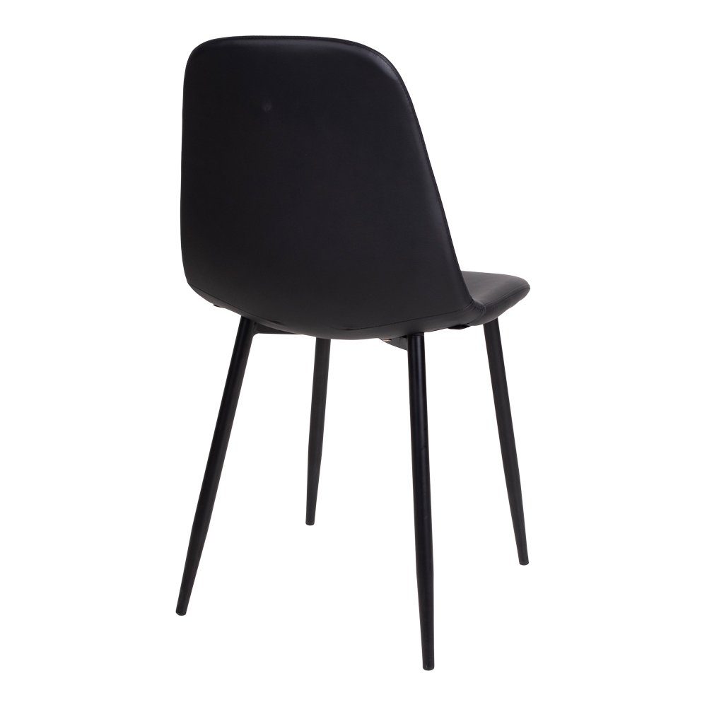 Stuhl LebensWohnArt (2er Beinen MALMÖ mit Stuhl Set) PU Zeitloser schwarzen in schwarz