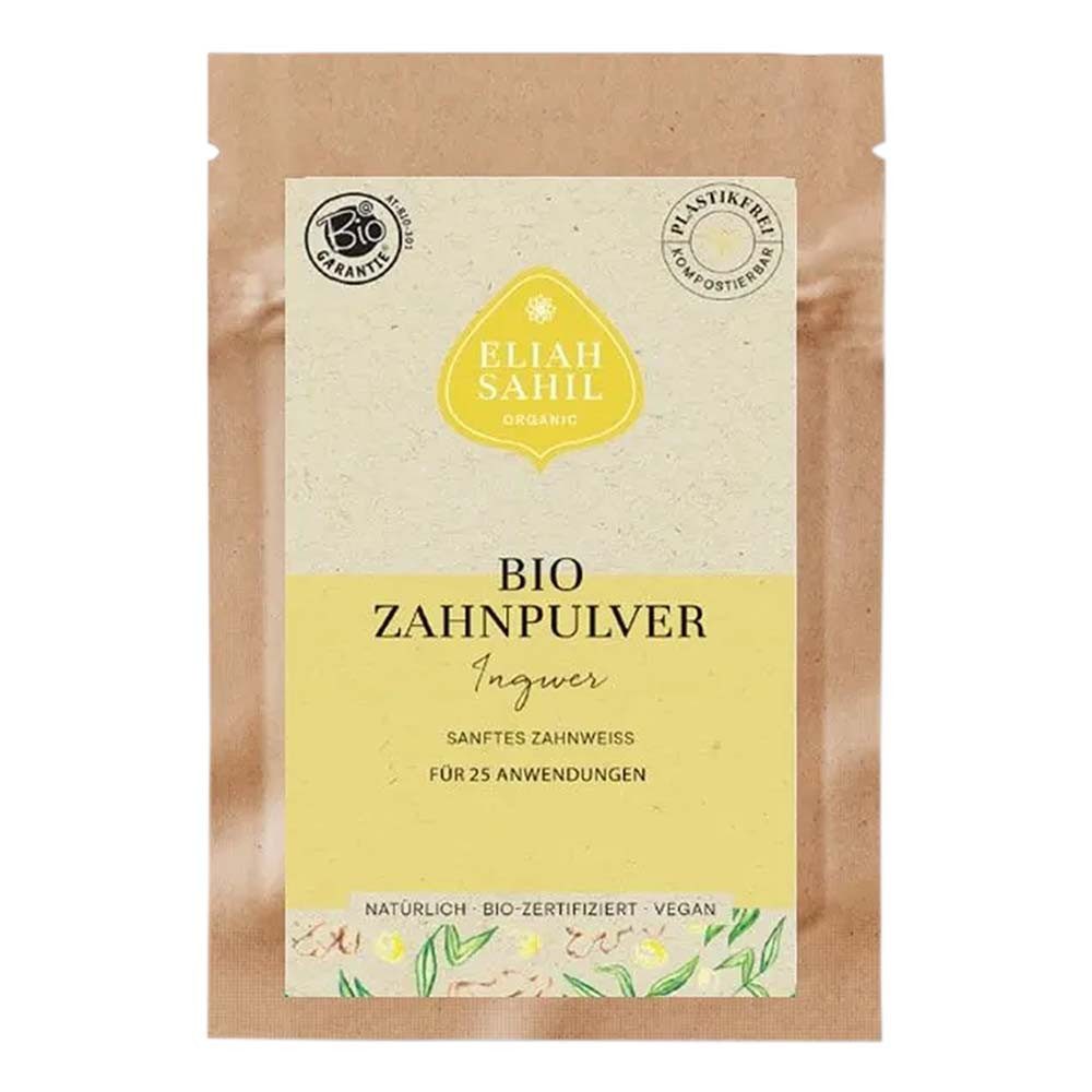 Eliah Sahil Zahnpasta Zahnpulver - Ingwer Kleingröße 8g 3er Pack