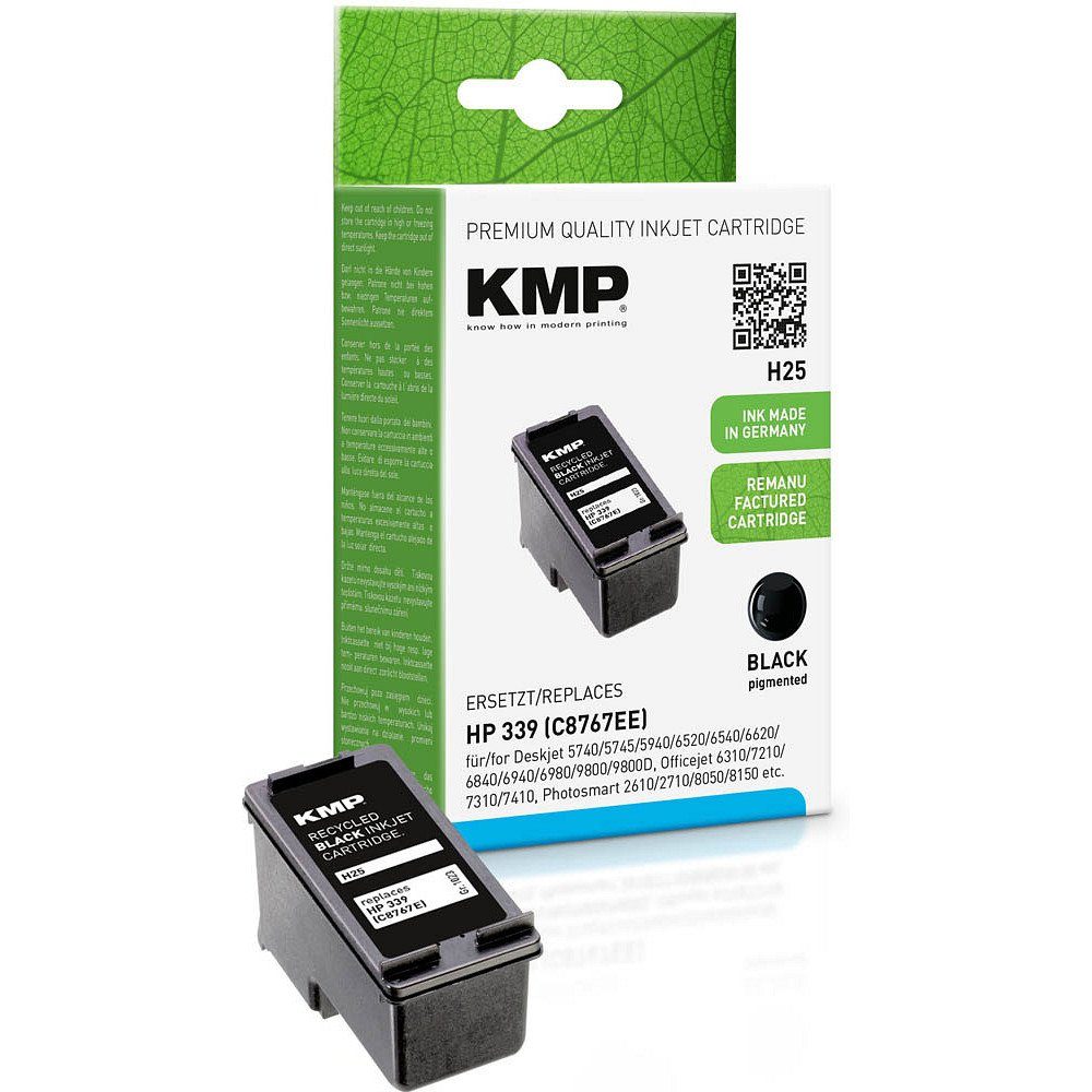 KMP 1 Tinte H25 ERSETZT HP 339 - black Tintenpatrone (1-tlg)