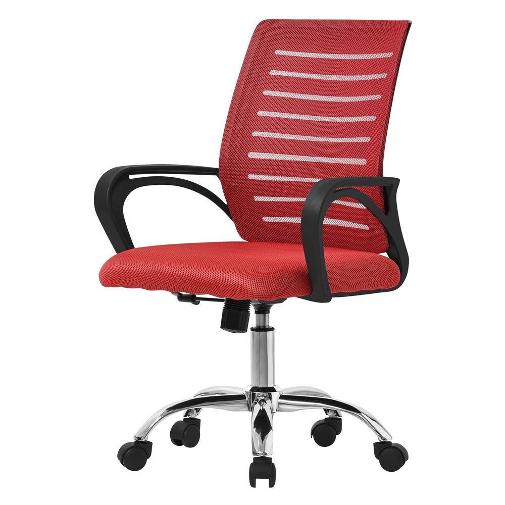 ML-DESIGN Bürostuhl Schreibtischstuhl ergonomisch mit Armlehnen Wippfunktion 360° drehbar, Computerstuhl Rot mit Rollen Schreibtischstuhl Gaming-Stuhl Drehstuhl