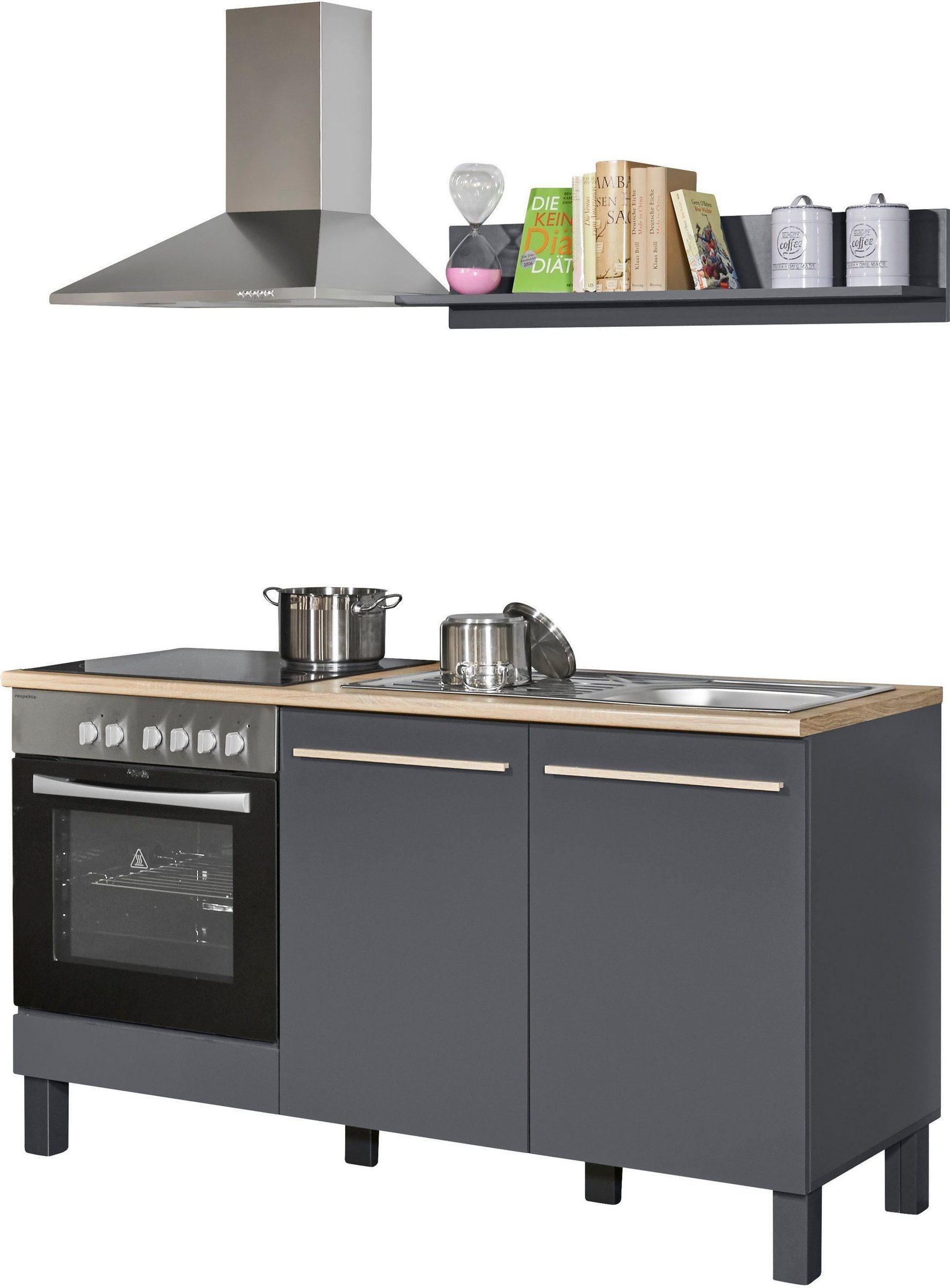BASIC by Balculina Pantryküche "Bilberry", Breite 160 cm günstig online kaufen