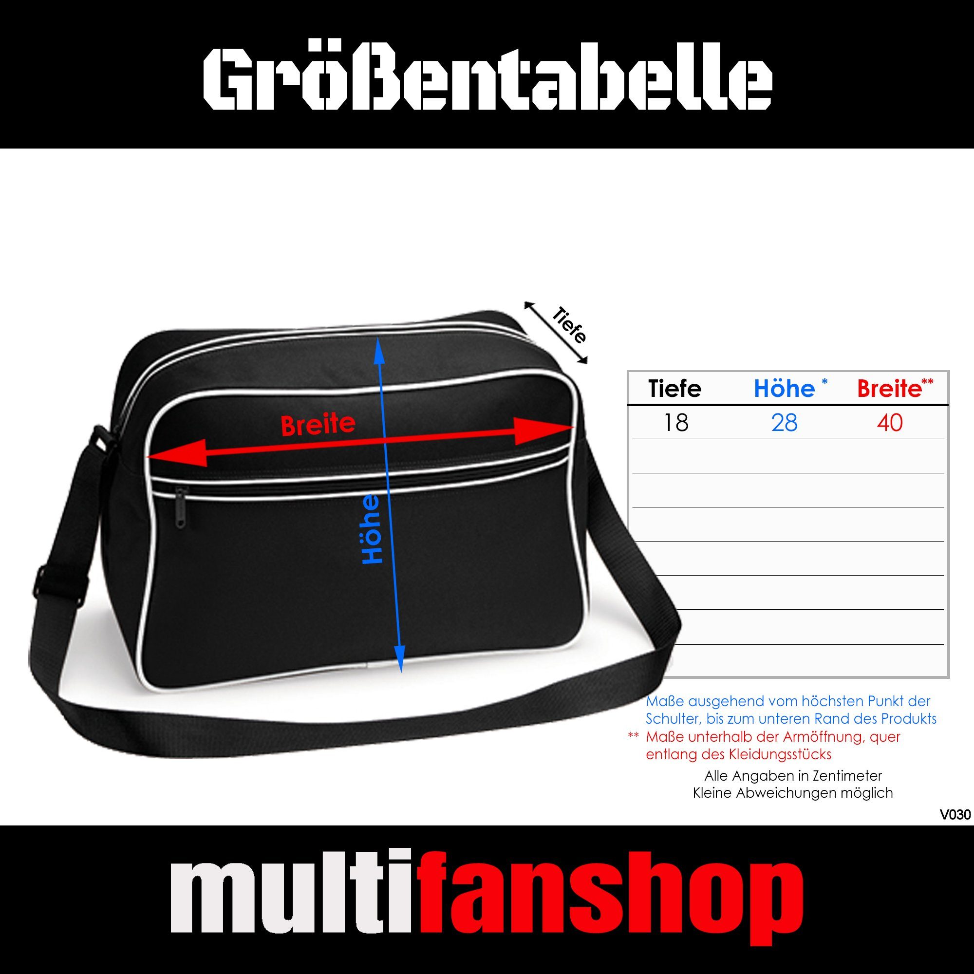 multifanshop Schultertasche Germany - Schriftzug - Tasche