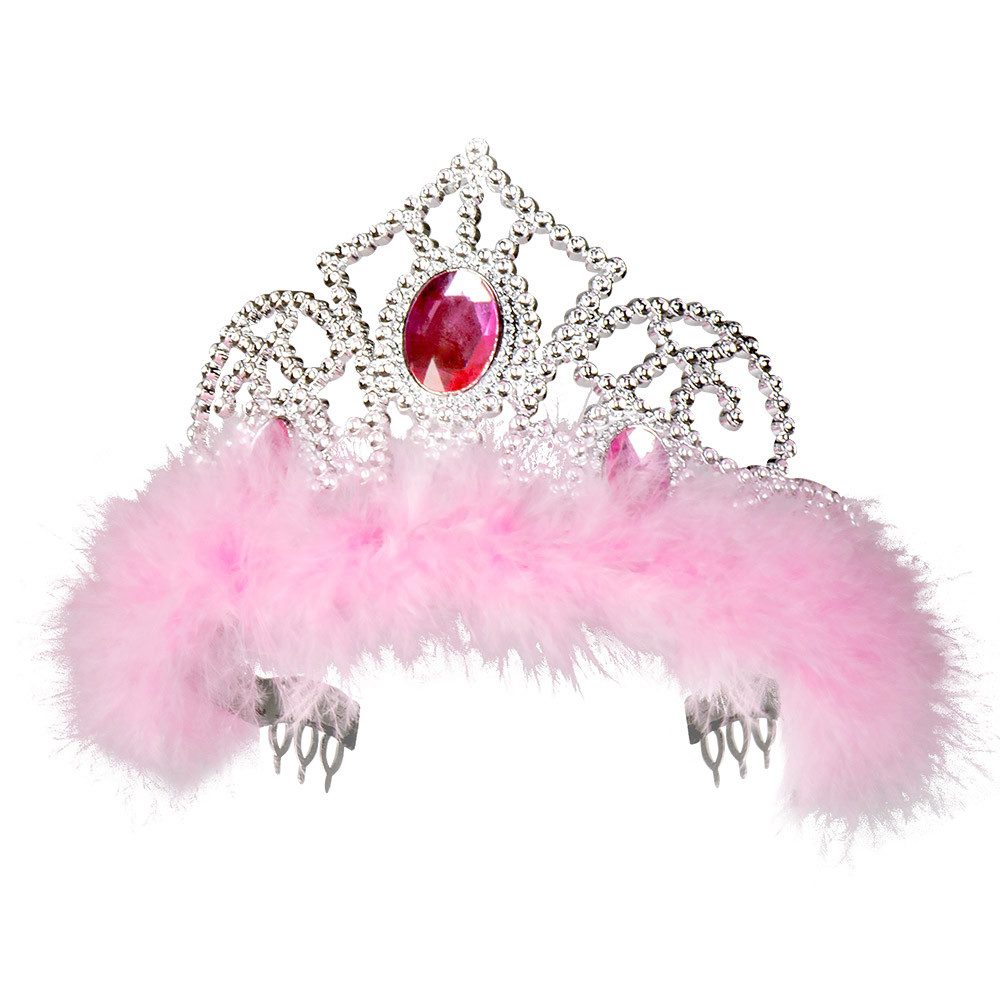 Boland Kostüm Tiara Krone 'Jasmine' für Kinder, Rosa Silber