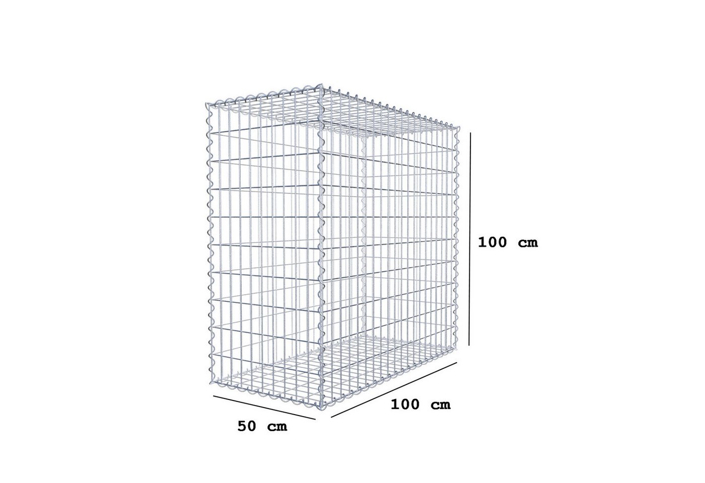 Thumbnail - Gabiona Gabionenzaun Gabione 100 cm x 100 cm x 50 cm (L x H x T), Maschenweite 5 cm x 10, (Gabione 100 cm x 100 cm x 50 ...