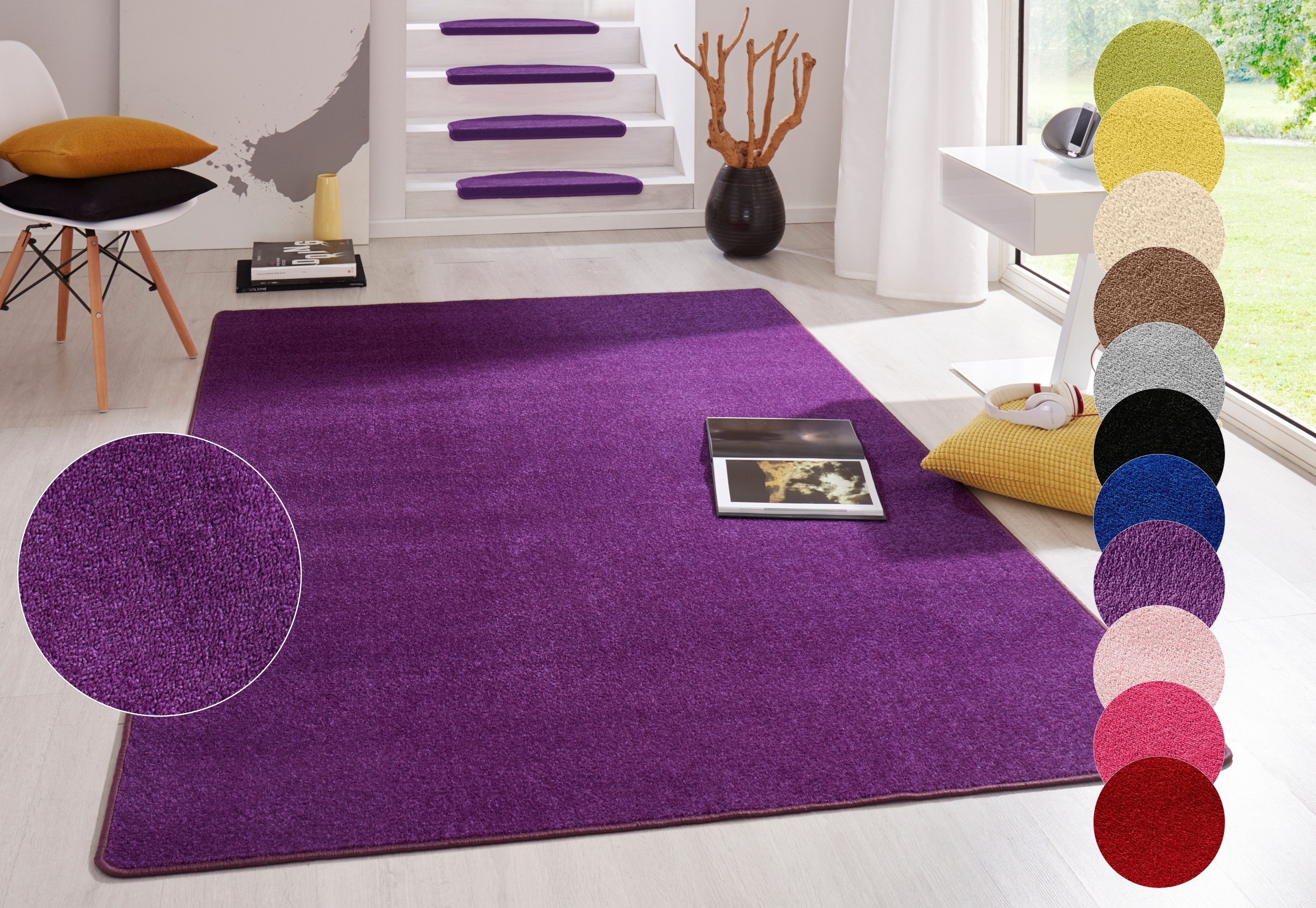 HANSE Home Teppich Fancy, rechteckig, Höhe: 7 mm, Kurzflor, Läufer, uni, gekettelt, Wohnzimmer, Schlafzimmer, Esszimmer