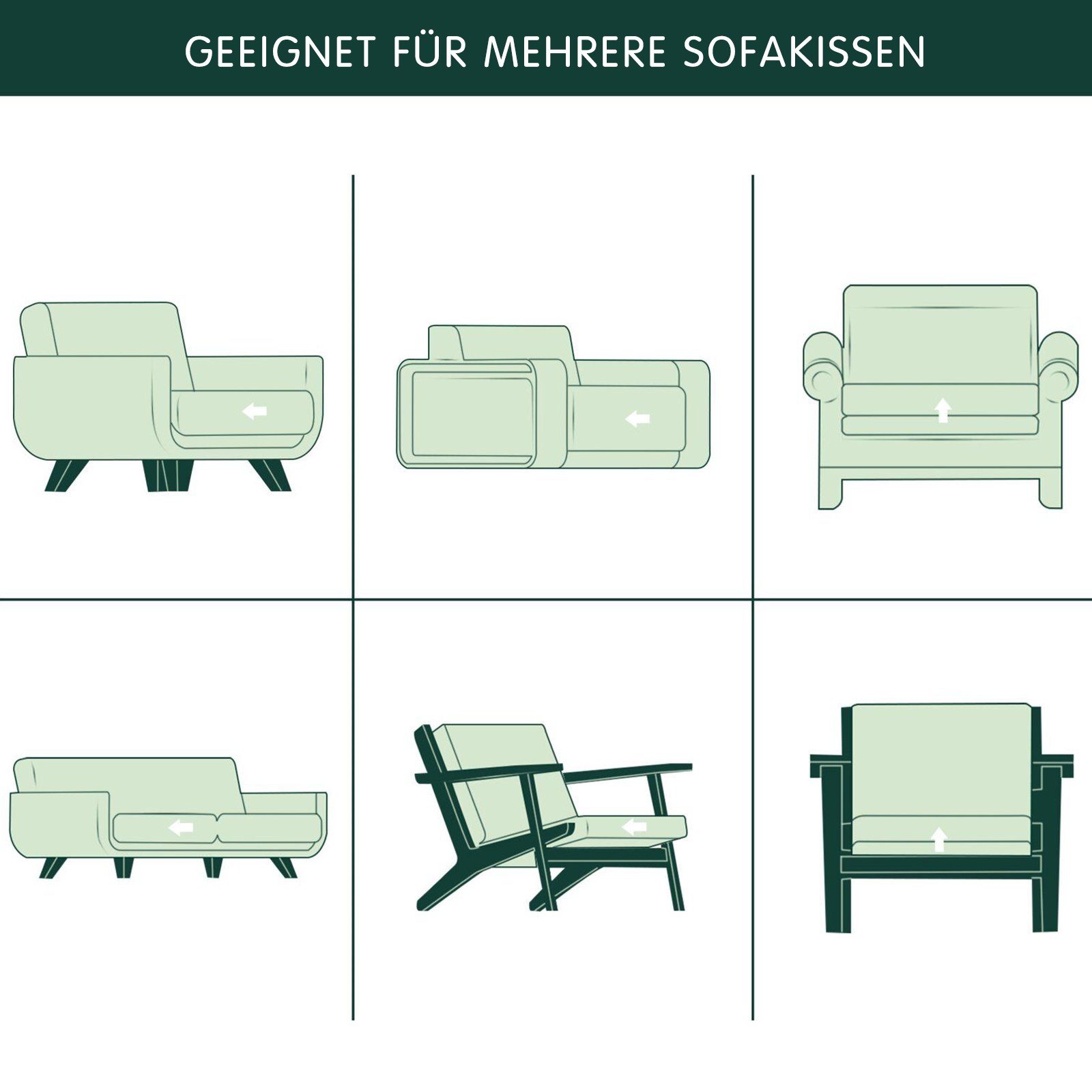 Sofahusse CHUN Design, YI kariertem Sofa schwarz mit 1 CHUNYI, Stretch Stück haustierfreundlich Sitzkissenbezug