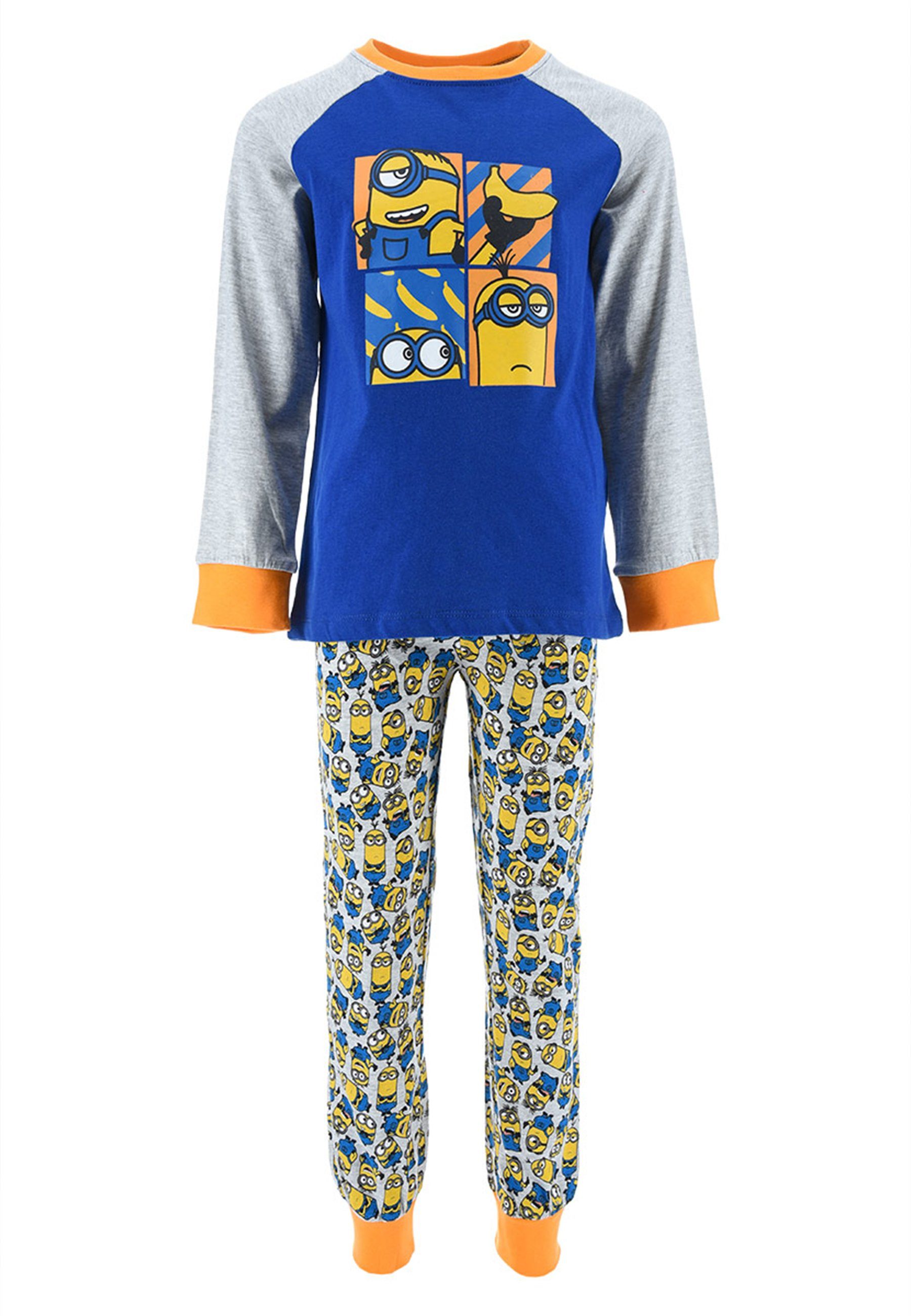 Minions Schlafanzug Kinder Jungen (2 Grau tlg) Set Schlafanzug Pyjama