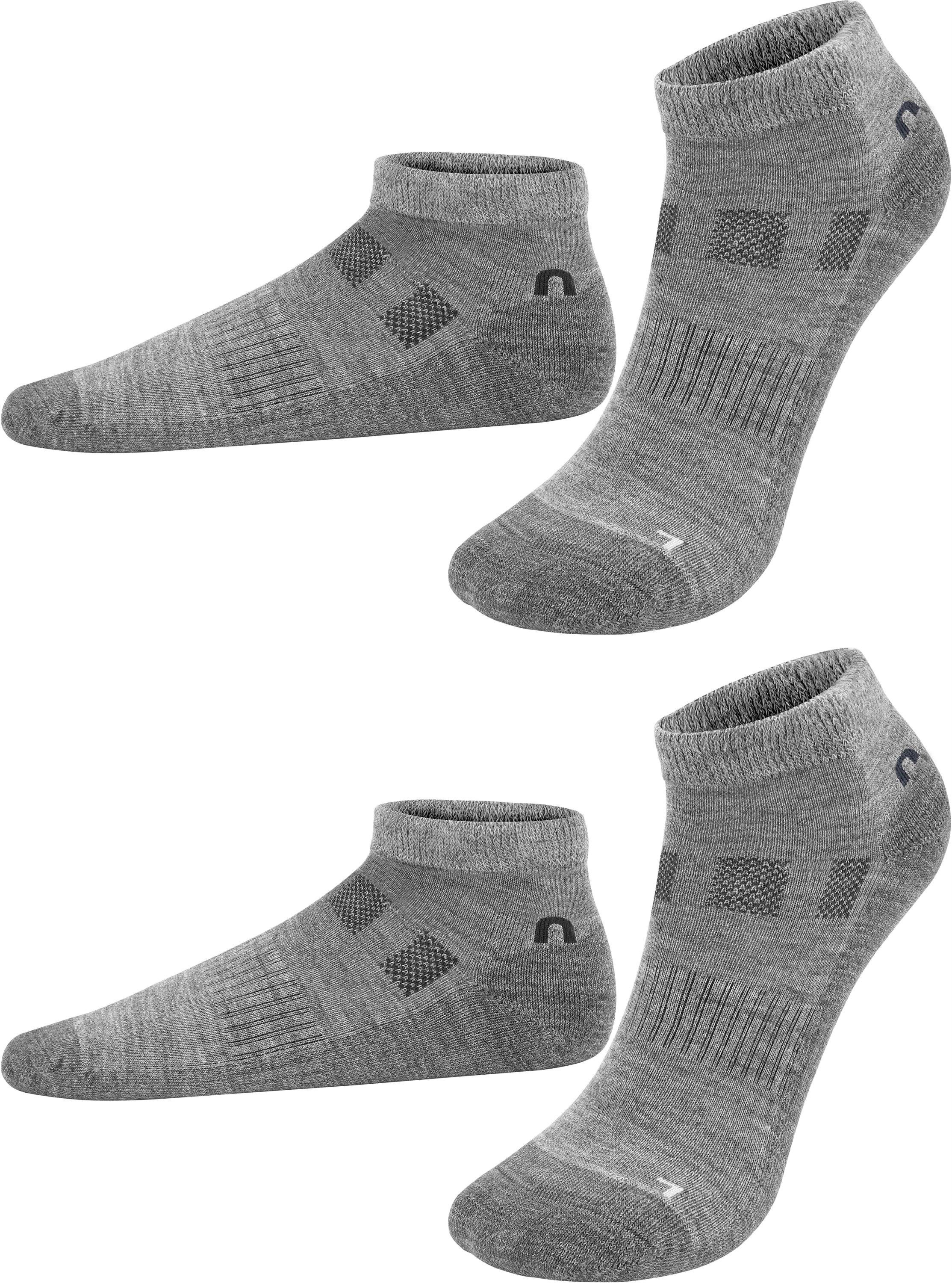 normani 2 Sneakersocken Merinowolle (2 Paar) Timaru Grau Paar Merino-Sneakersocken hochwertige