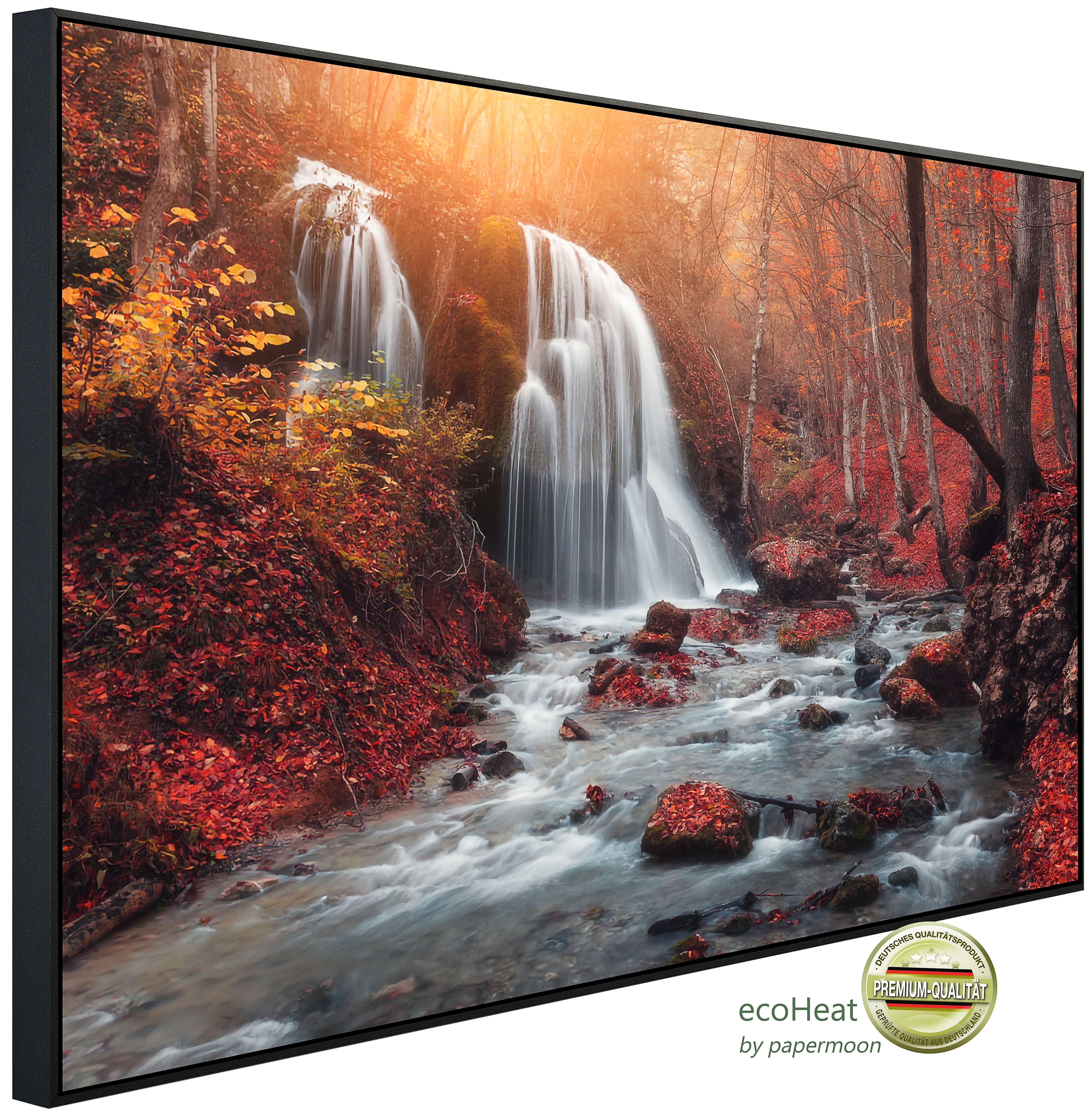 Papermoon Infrarotheizung INFRAROT-BILD-HEIZUNG, Wasserfall im Wald, TÜV-Rheinland/GS zertifiziert, angenehme Strahlungswärme