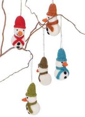 Guru-Shop Christbaumschmuck Filzfigur Schneemann, Baumbehang aus Filz,..