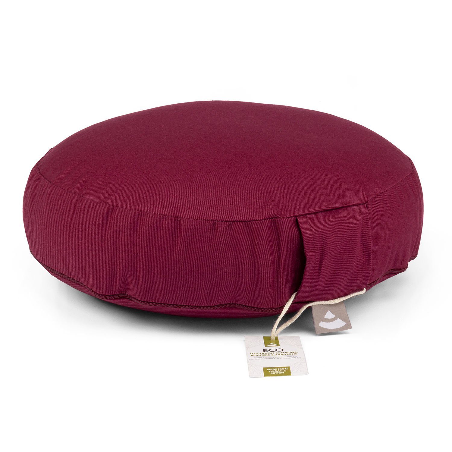 bodhi Meditationskissen Meditationskissen RONDO ECO EXTRA FLACH Dinkel aubergine