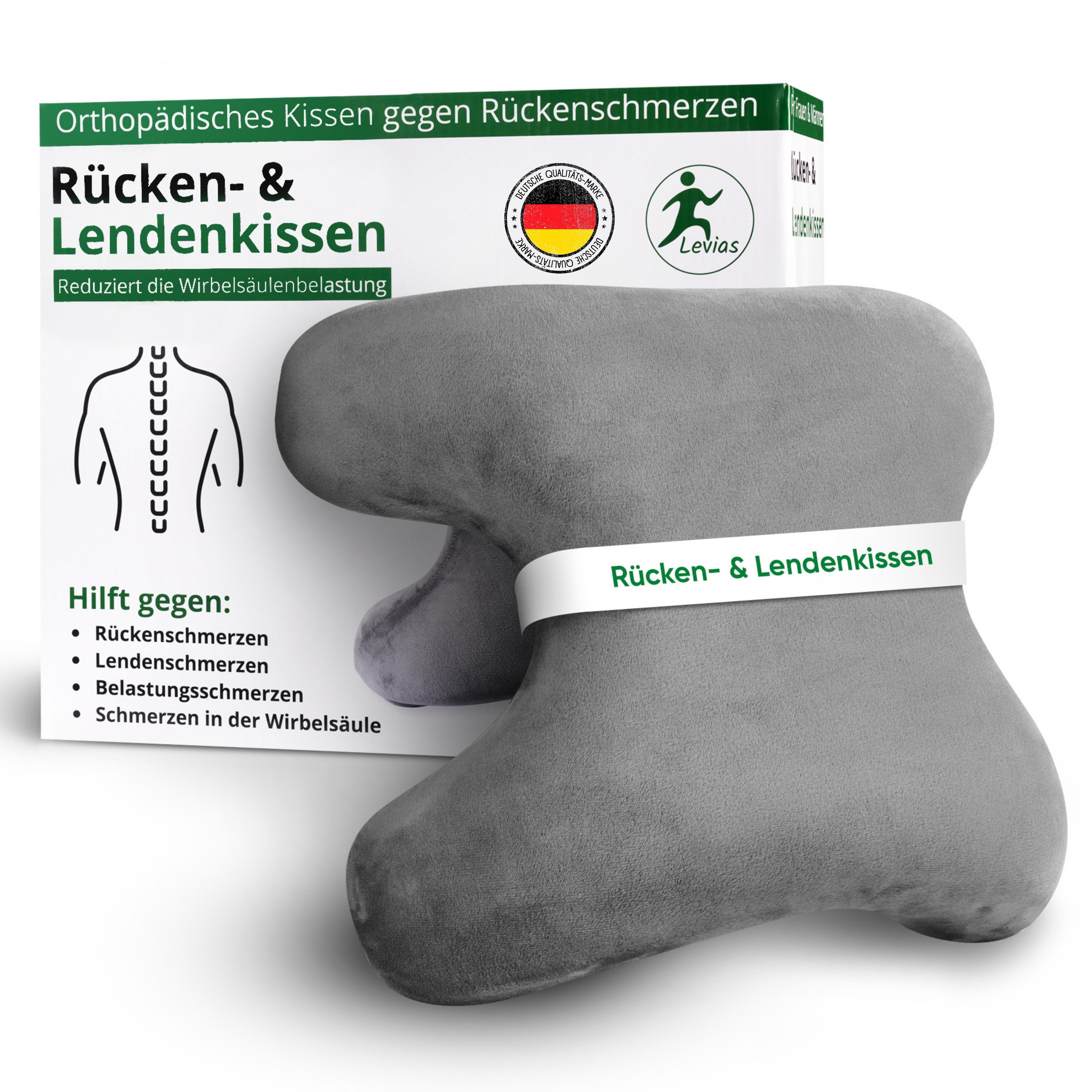 Levias Stützkissen Rückenkissen Lendenkissen orthopädisch Sitzkissen für  Bürostuhl, 1-tlg., waschbarer Bezug