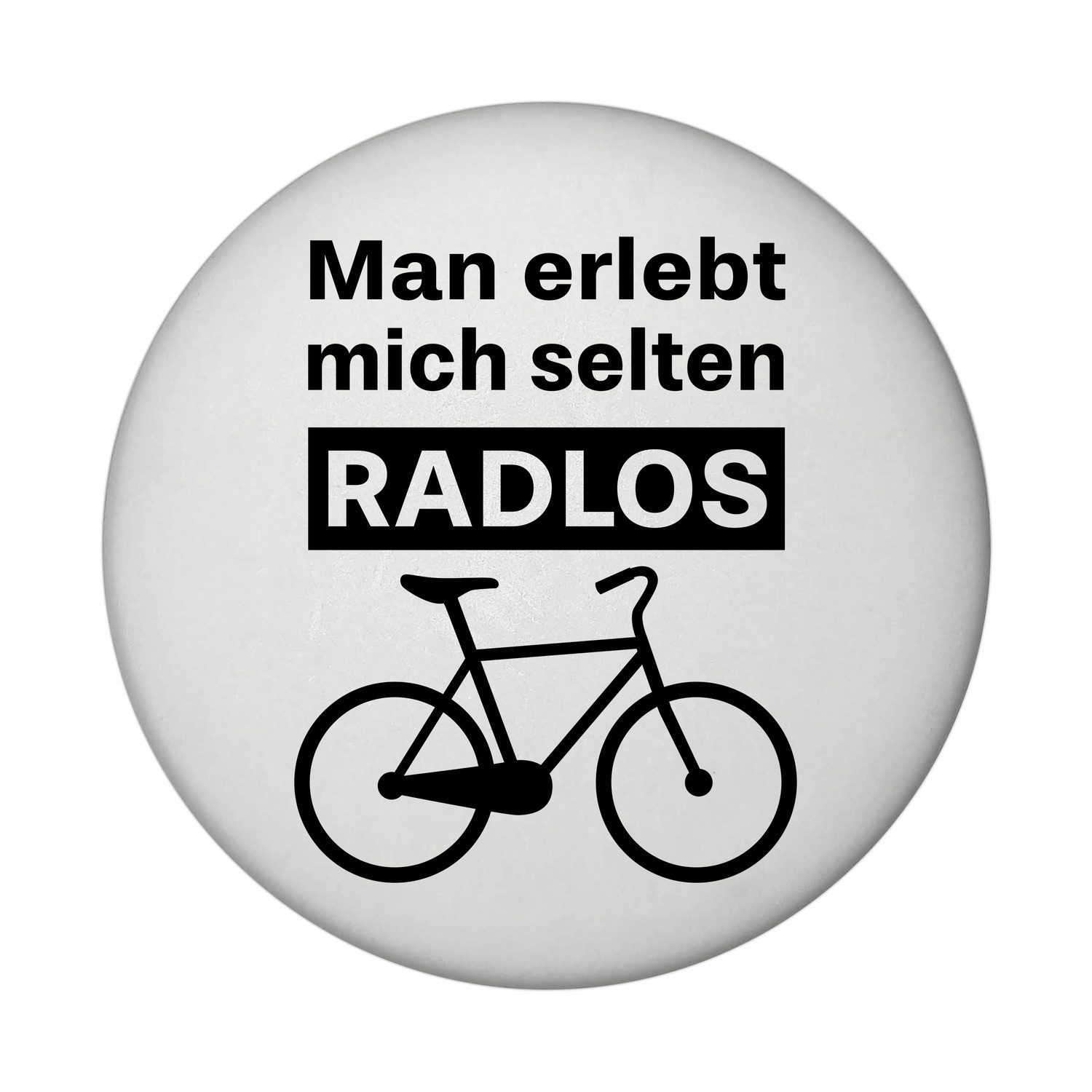 Magnet Fahrradfahrer Magnet mit Flaschenöffner rund Spruch Man erlebt mich