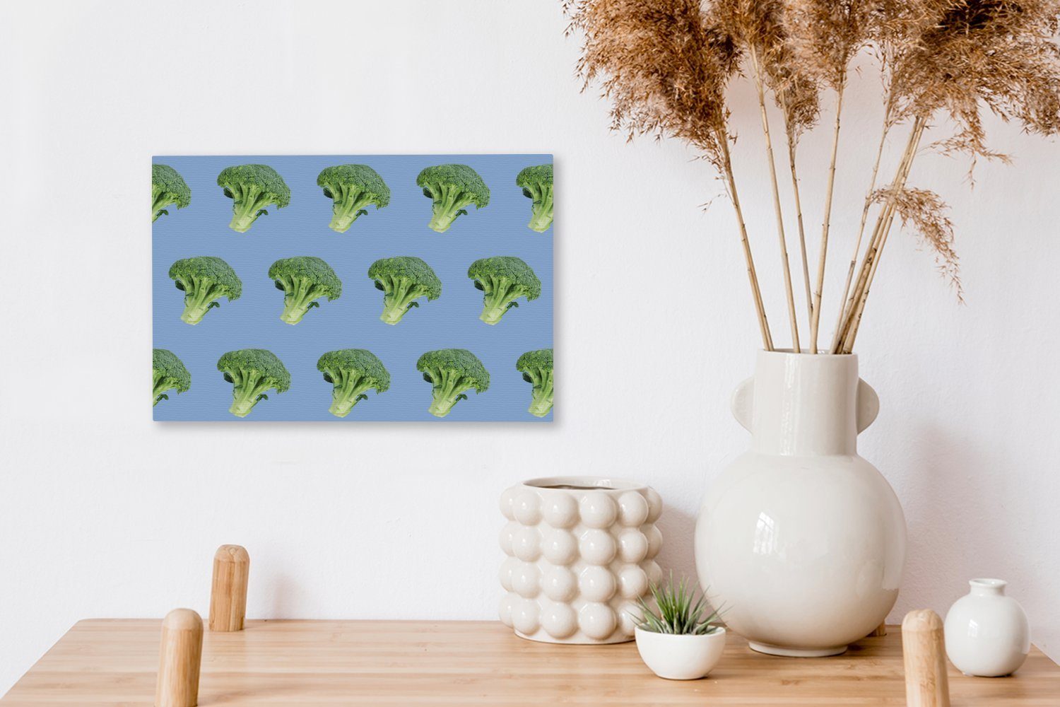 Blau OneMillionCanvasses® 30x20 Lila, - Leinwandbilder, Gemüse Aufhängefertig, Wanddeko, (1 cm St), - - Muster Wandbild Leinwandbild