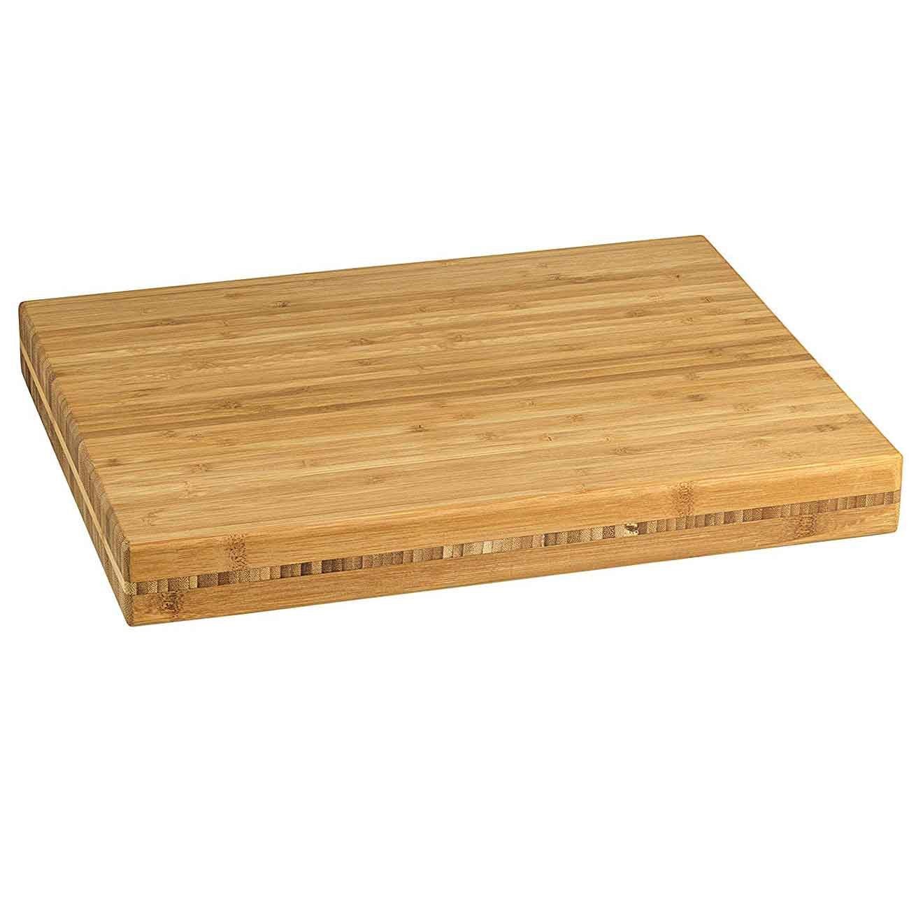 Bambusbrett Schneidebrett leichter Holz Lurch 40x30x4,5cm, mit Schräge