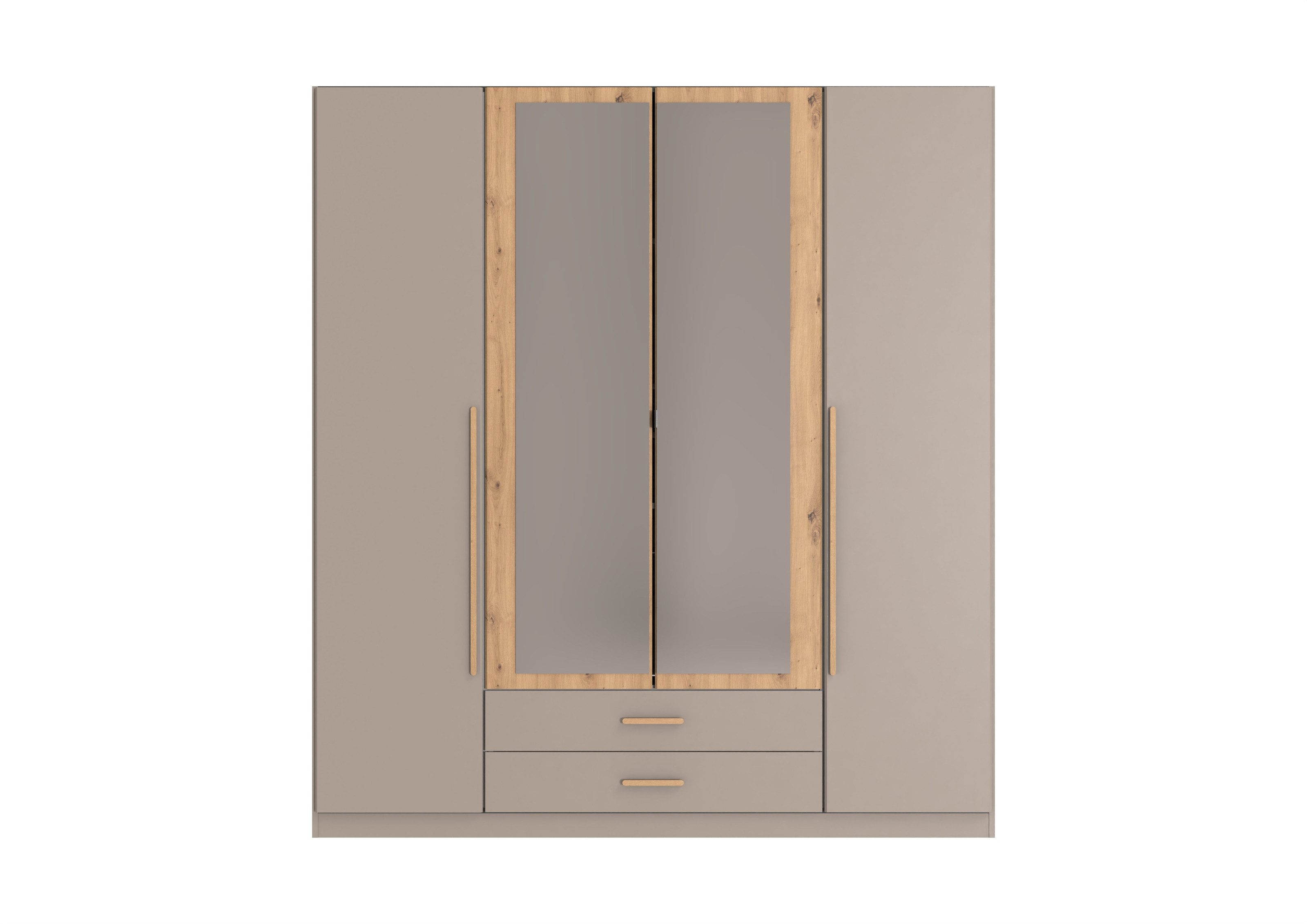 freiraum Drehtürenschrank MARBURG in SAHARAGRAU + ARTISAN - 180x199x58cm (BxHxT)
