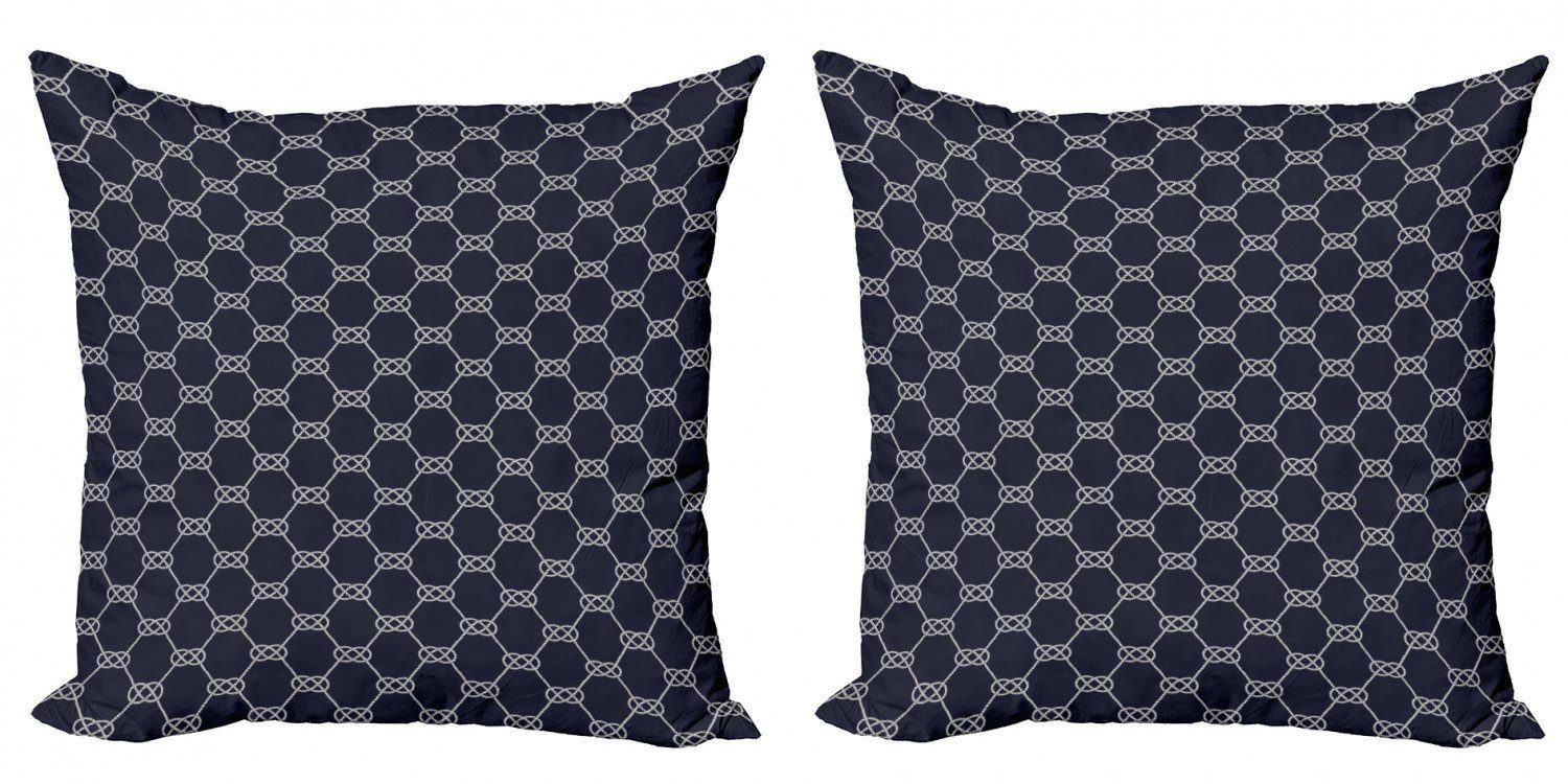 Kissenbezüge Modern Accent Doppelseitiger Digitaldruck, Abakuhaus (2 Stück), Navy blau Navy Inspired Knot