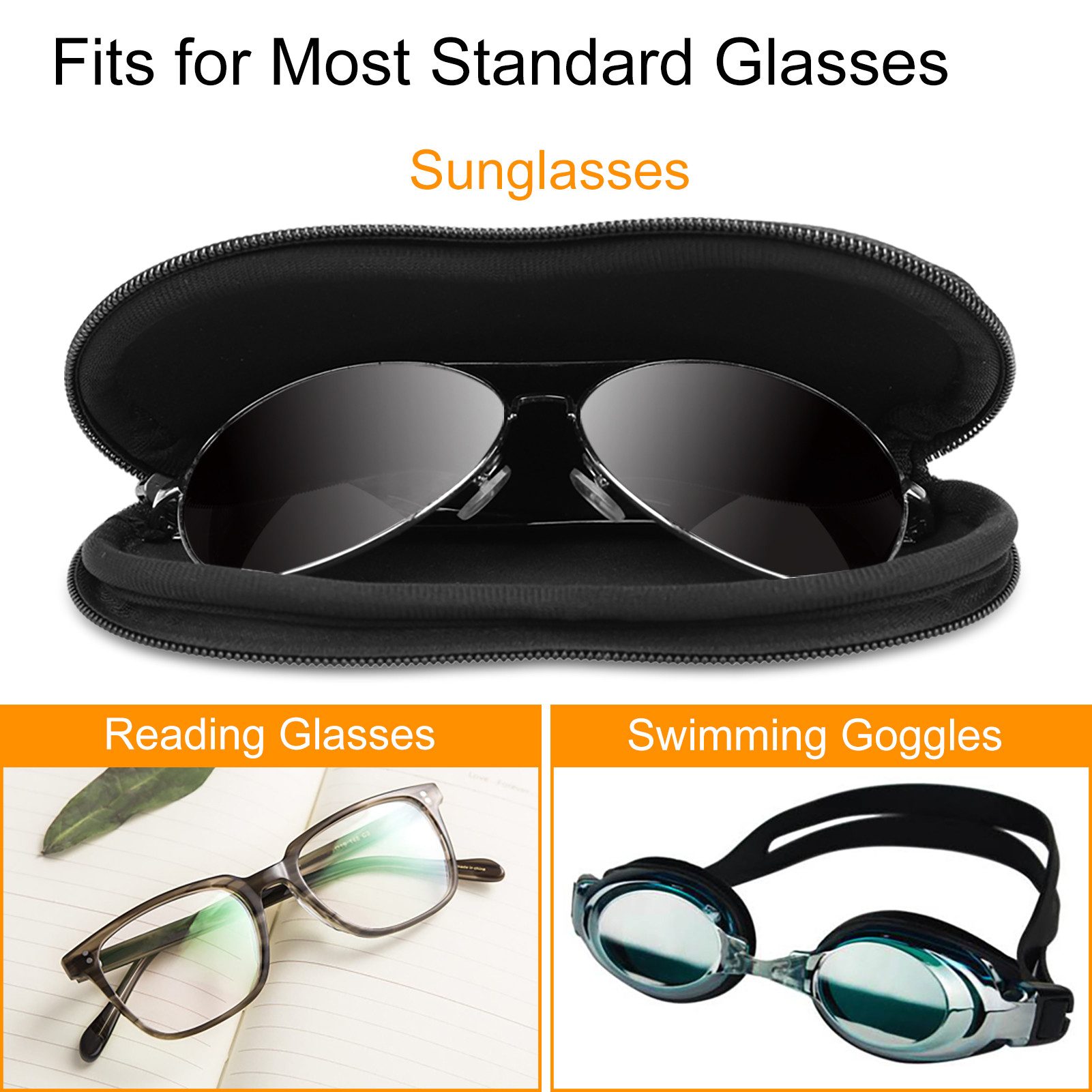 Fintie Brillenetui Weich - Neopren Sonnenbrille Etui Ultraleicht Brillenhülle, mit Karabiner für Damen Herren Schwimmbrille