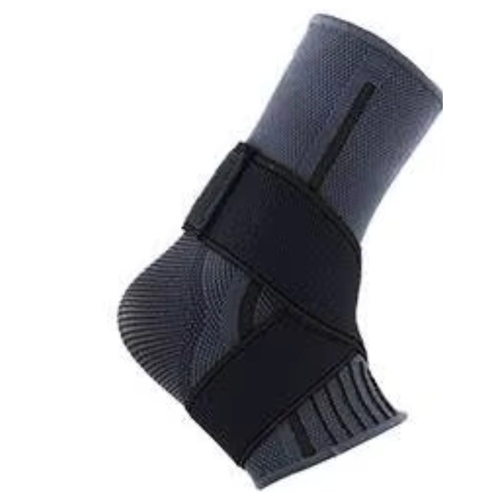 Rötting Design Sprunggelenkbandage Sprunggelenkbandage Fußgelenkbandage Knöchelbandage Fußbandage (Rötting Sports), atmungsaktiv, Farbe grau/schwarz, verschiedene Größen