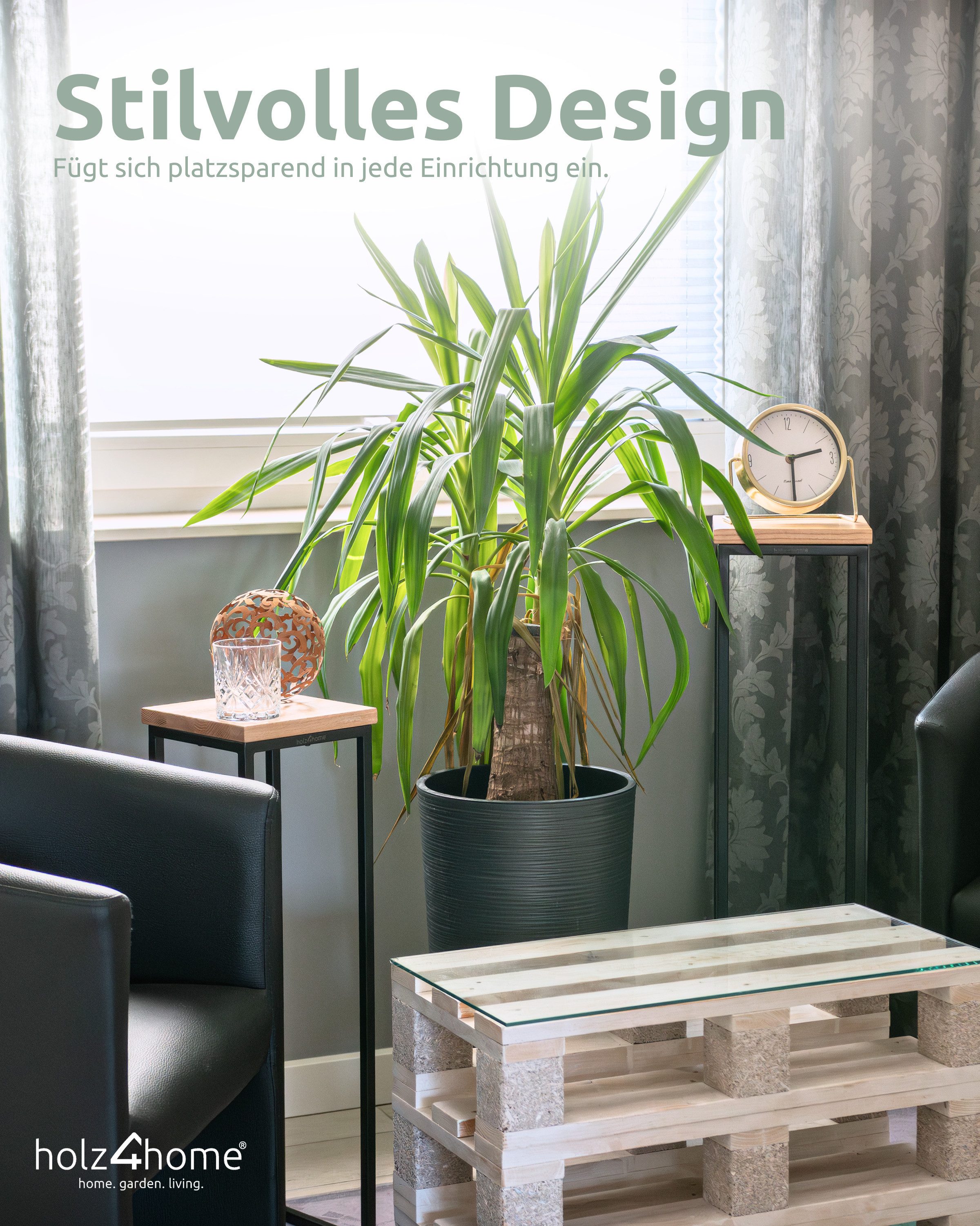 holz4home® Blumenständer Dekoständer MDF Sonoma Eiche günstig online kaufen