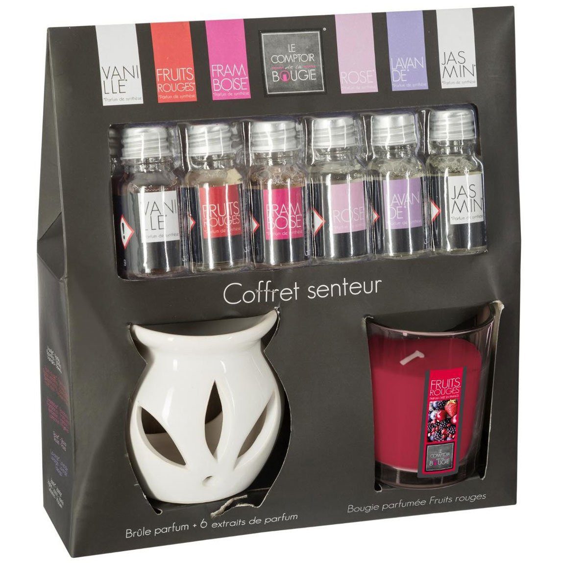 Atmosphera Créateur d'intérieur Duftkerze Duftset: Duftlampe, Kerze+Duftöle, 8 Stück - Atmosphera (Raumduft, Dekokerze), Duftlampe mit 6 Aromaölen und Duftkerze