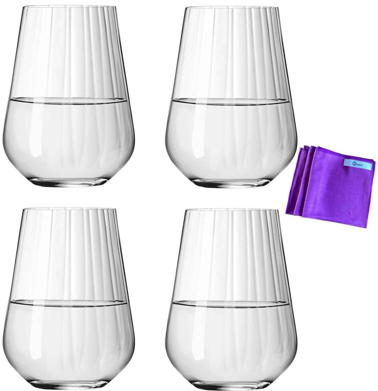 Tumbler-Glas Sternschliff Wasser 4er-Set neu im Dekomiro Set