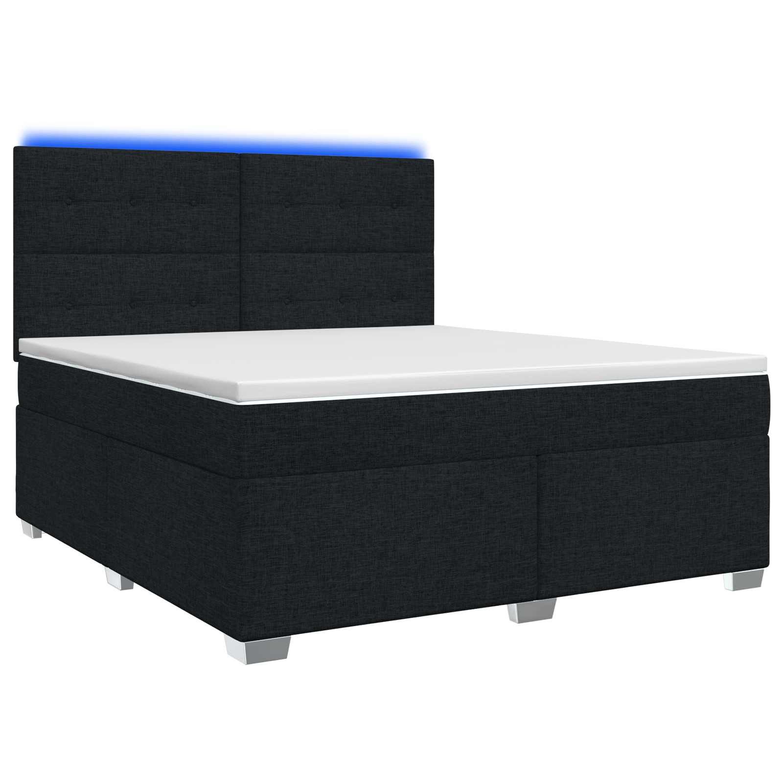 vidaXL Bett Boxspringbett mit Matratze Schwarz 160 x 200 cm Stoff (1-tlg)