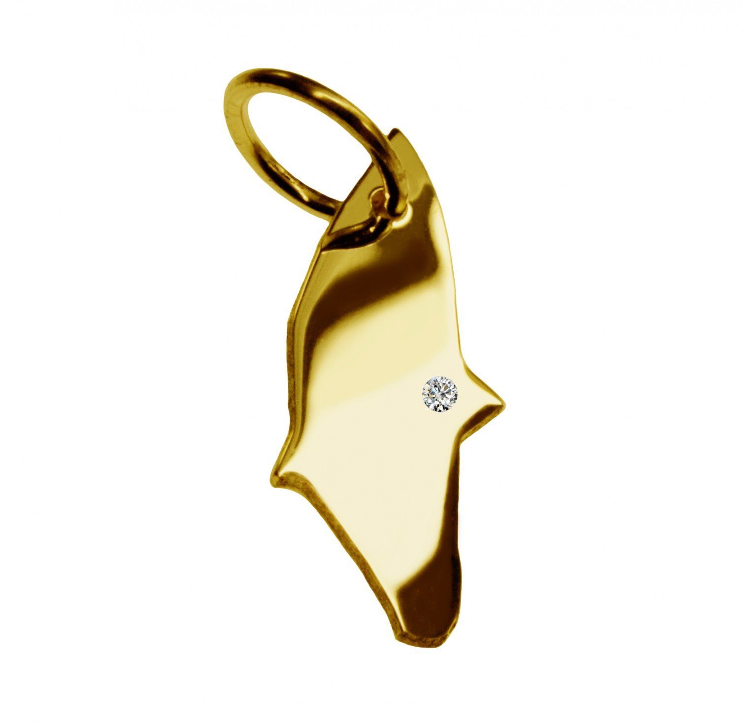 Kettenanhänger Anhänger Rhodos mit Brillant am Wunschort 585 Gelbgold