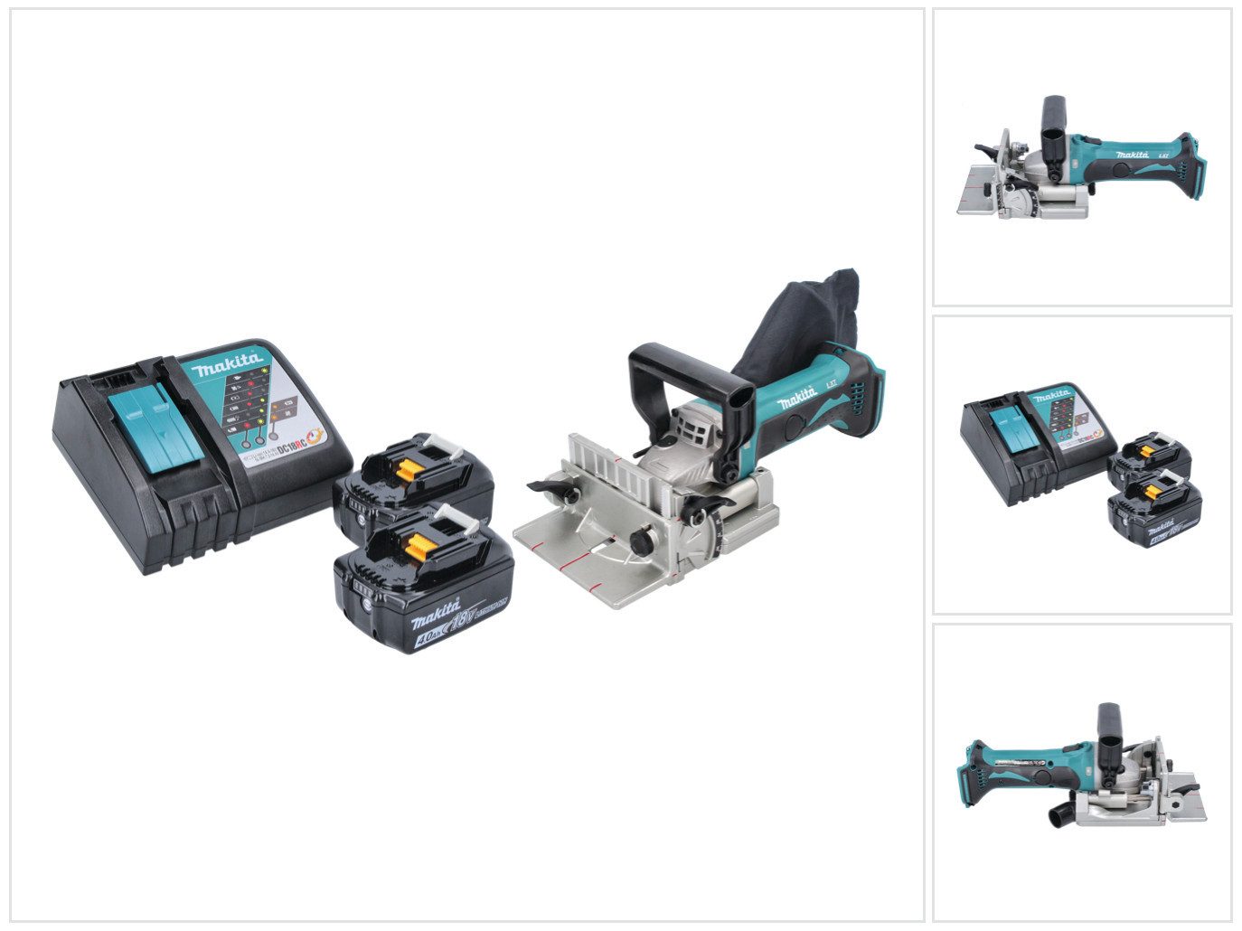 Makita Nutfräse DPJ 180 RM Akku Nutfräse 18 V 100 mm + 2x Akku 4,0 Ah + Ladegerät