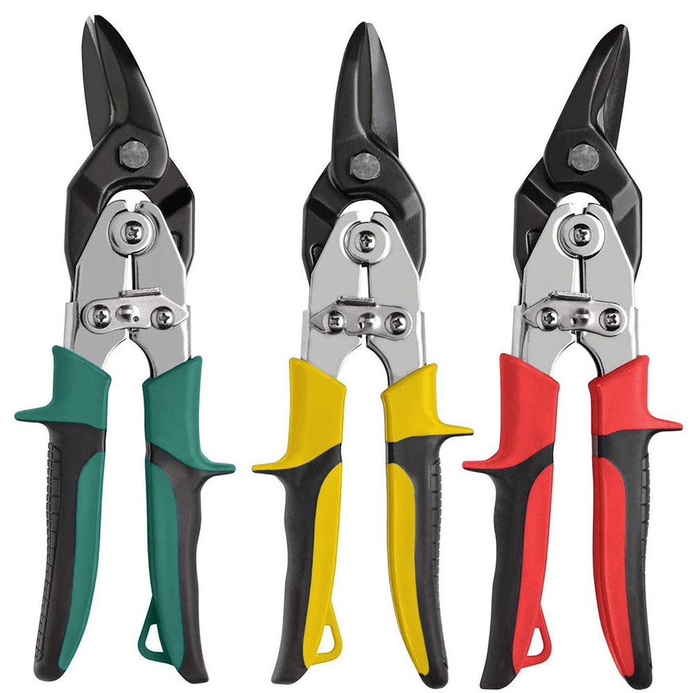 XERSEK Blechschere 6-Teilen-Set Blechzange Metallschere Falzzange Abkantzange 0º/45º/90º, (Linksschere, Rechtsschere, Geradschere, mit Gezackte Scherenblätter), – Bild 2 von 5