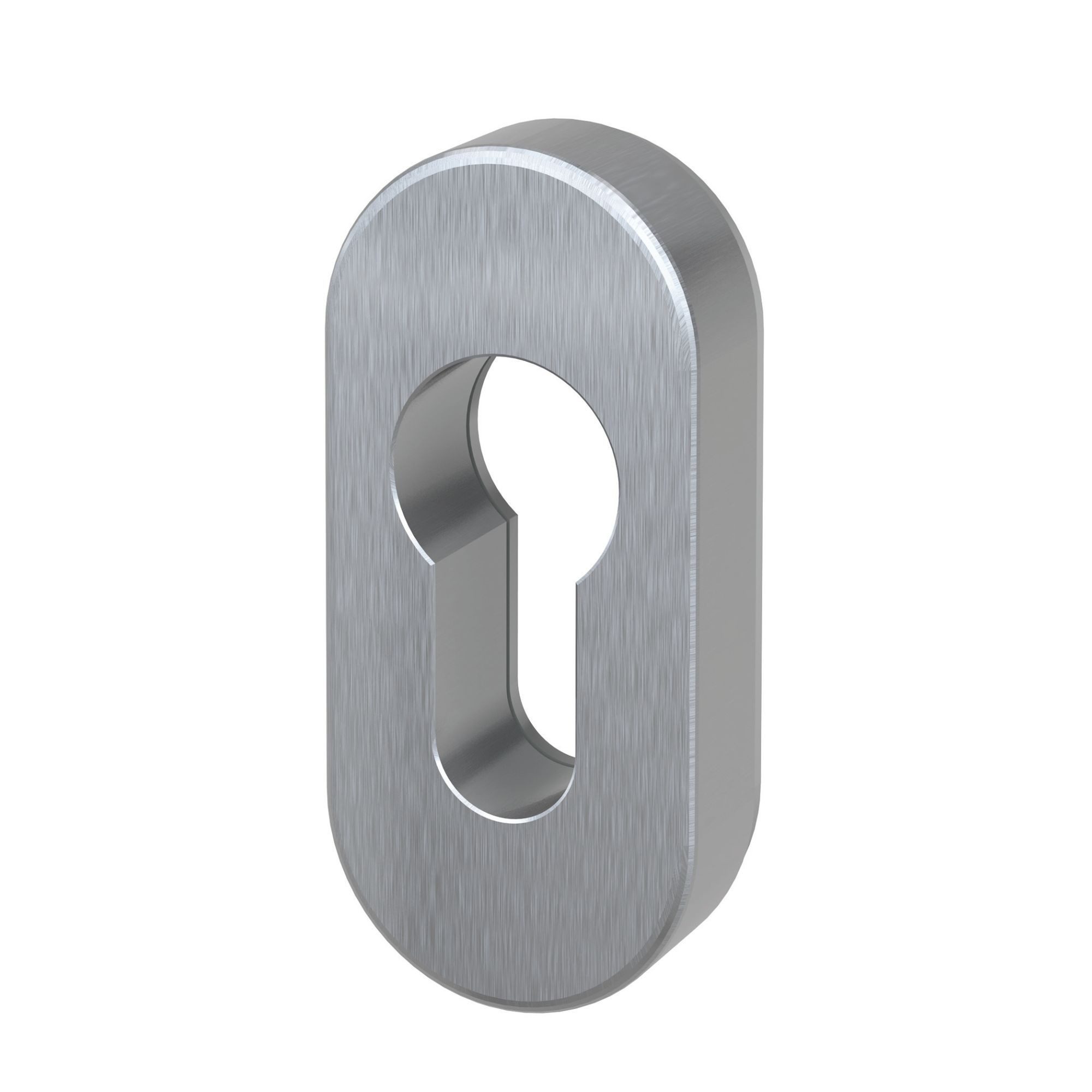 BASI Türbeschlag Schutzrosette mit PZ-Lochung (Packung), aus Edelstahl, für Profil- und Rahmentüren, Stärke 9 mm, oval