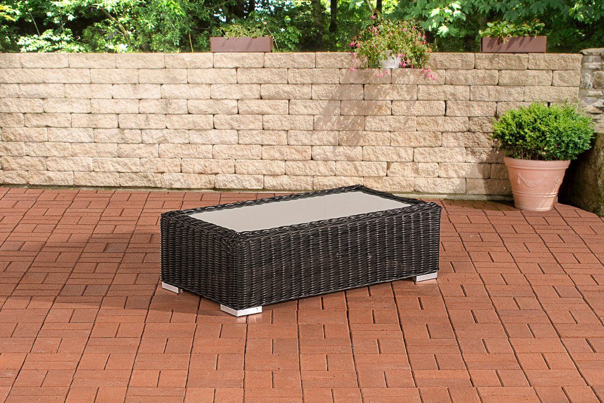 CLP Gartentisch Madeira, aus Rundrattan 110x60x33 cm schwarz