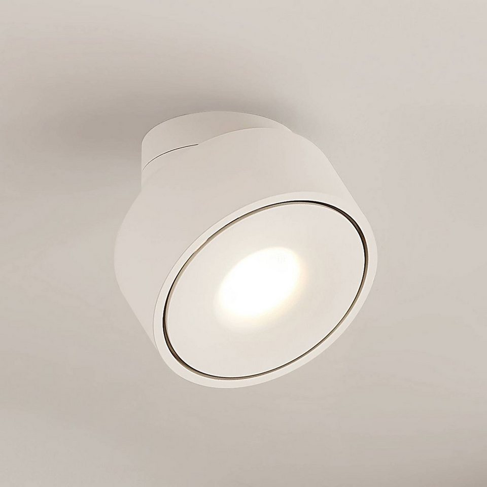 Arcchio LED Deckenleuchte Rotari, dimmbar, LED-Leuchtmittel fest verbaut,  warmweiß, Modern, Aluminium, weiß, inkl. Leuchtmittel, LED Lampe