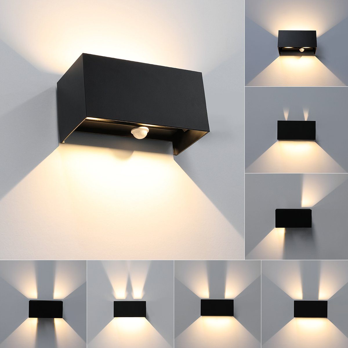 LETGOSPT Wandleuchte LED Wandlampe Innen/Außen Aluminium günstig online kaufen