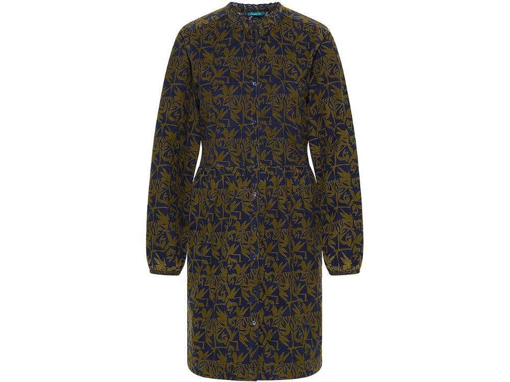 Tranquillo Jerseykleid tranquillo Bio-Damen-Midi-Cord-Kleid mit Rüschen-K