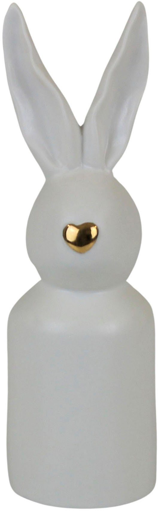 Osterhase Osterfigur, Hase mit goldfarbener Nase