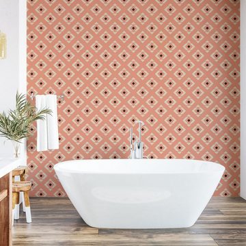 Abakuhaus Vinyltapete selbstklebendes Wohnzimmer Küchenakzent, Abstrakt geometrische Rhombus