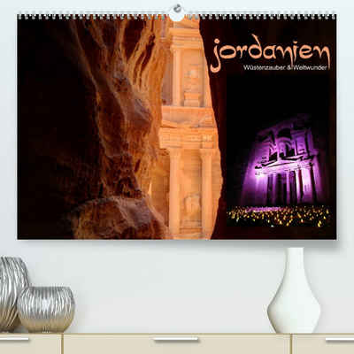 CALVENDO Wandkalender Jordanien - Wüstenzauber & Weltwunder (Premium, hochwertiger DIN A2 Wandkalender 2023, Kunstdruck in Hochglanz)