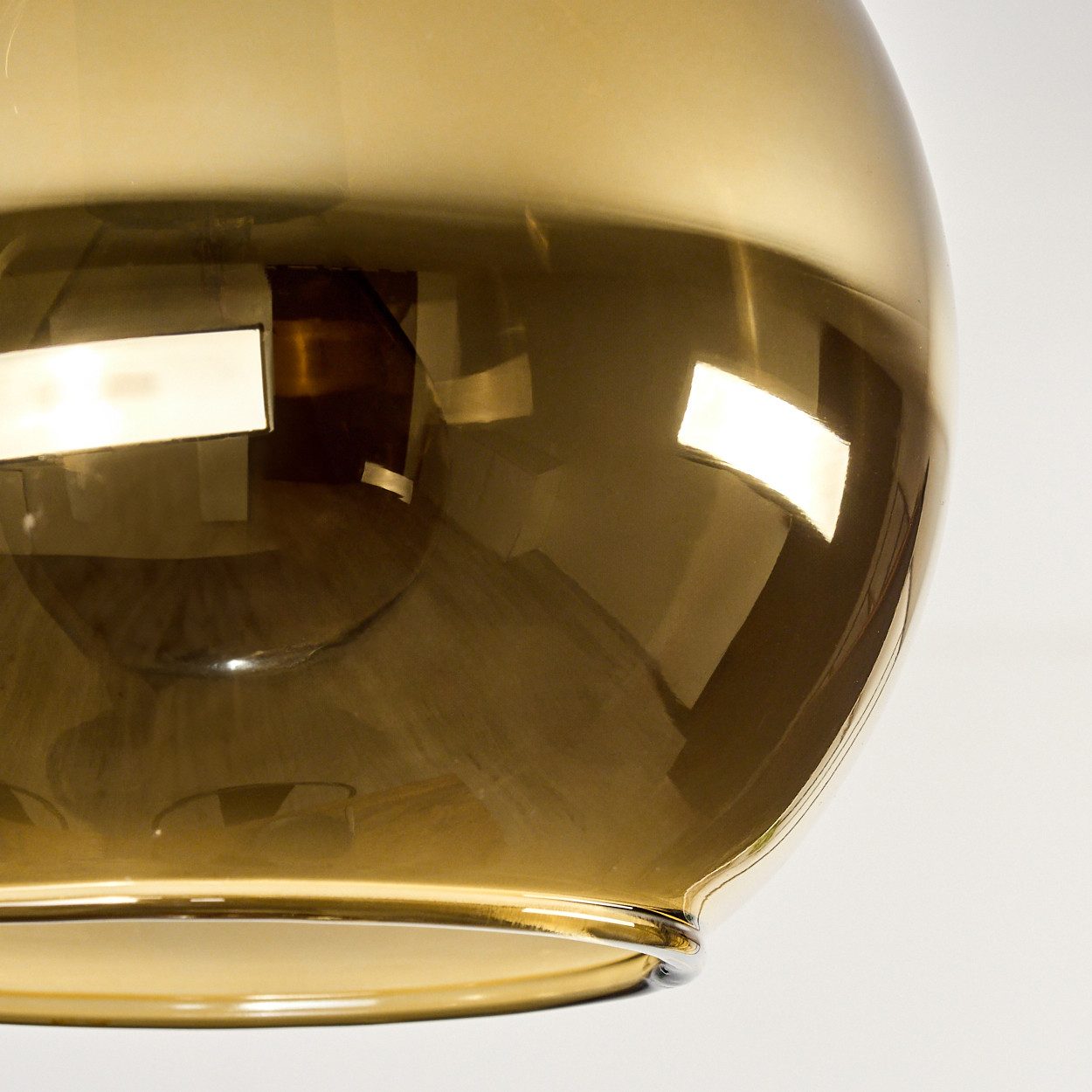 hofstein Deckenleuchte Deckenlampe aus Metall/Glas in Schwarz/Goldfarben, Deckenleuchte im Retro/Vintage-Design (Schirme Ø 15 cm), 5 x E14
