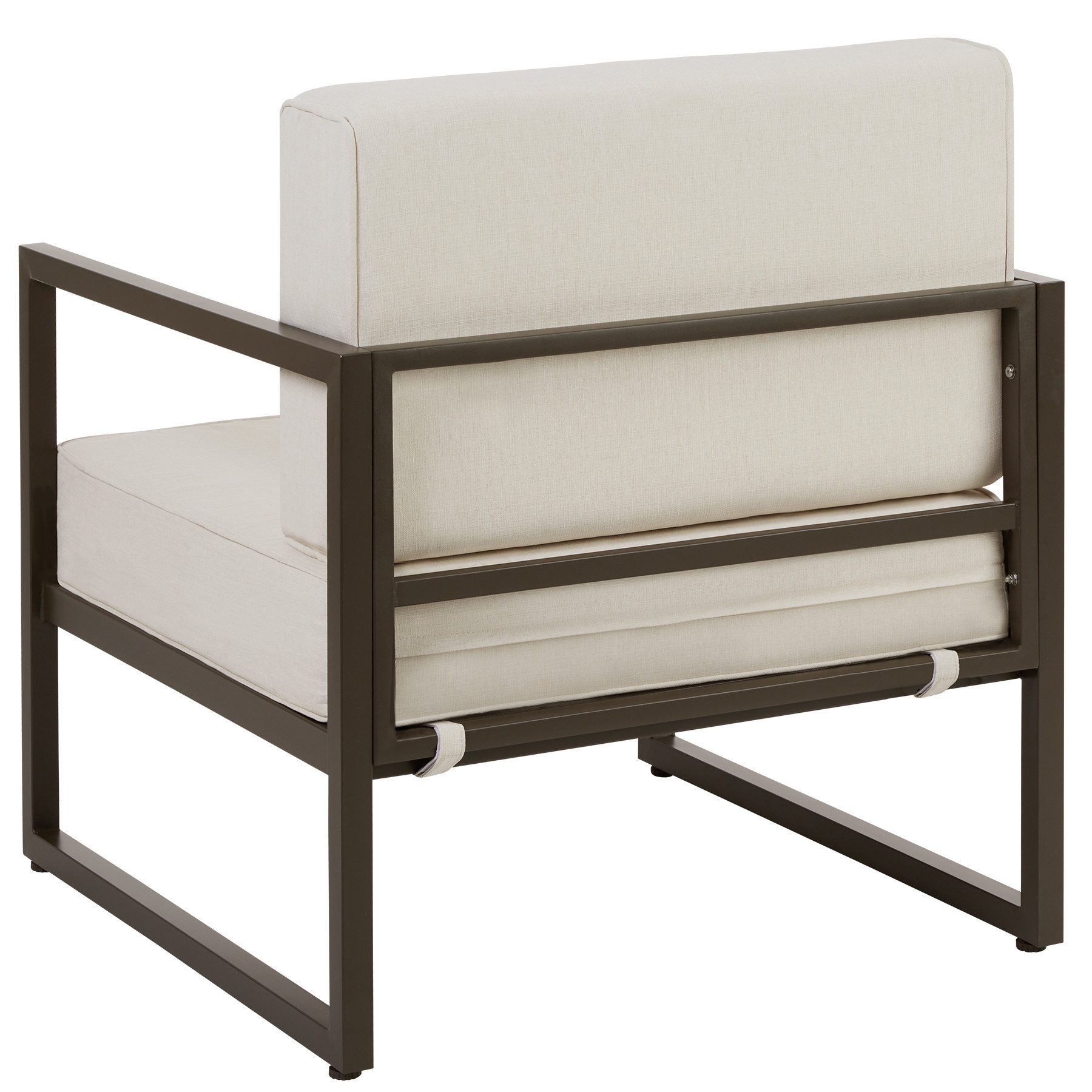 tectake Gartenstuhl Balkonstuhl, Dicke Sitzpolster, 120 kg Belastbarkeit, 74 x 78 x 85 (Terrassenstuhl Comosa für Außen in Braun/Beige, 1 St), höhenverstellbar, Stahlgestell, wasserabweisende Polyesterbezüge