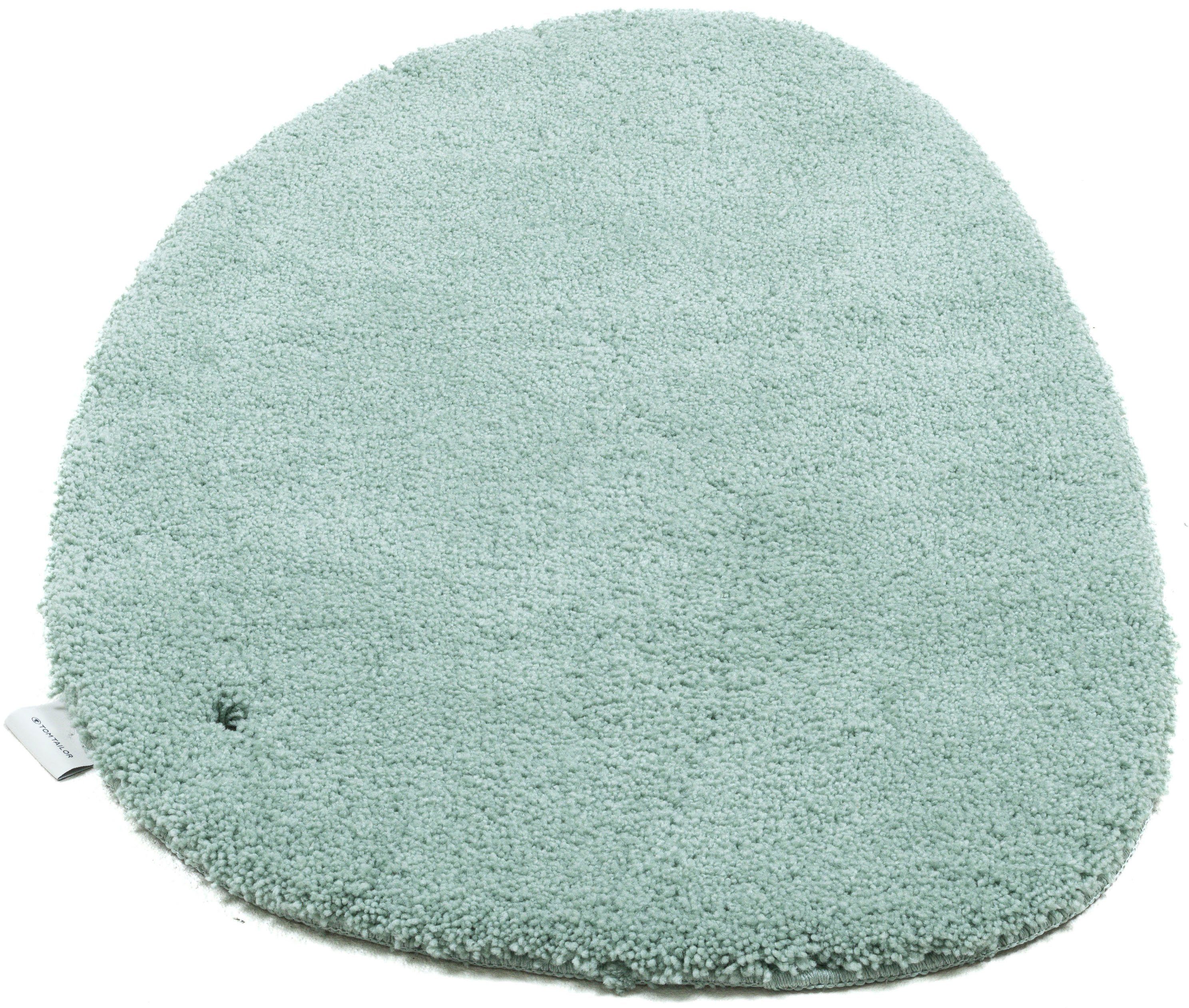 TOM TAILOR HOME Badematte Cozy Bath UNI, Badvorleger, Badezimmer Teppich, Höhe 27 mm, rutschhemmend beschichtet, fußbodenheizungsgeeignet, Polyester, oval, Badteppich, Uni Farben, rechteckig, in rund & oval erhältlich