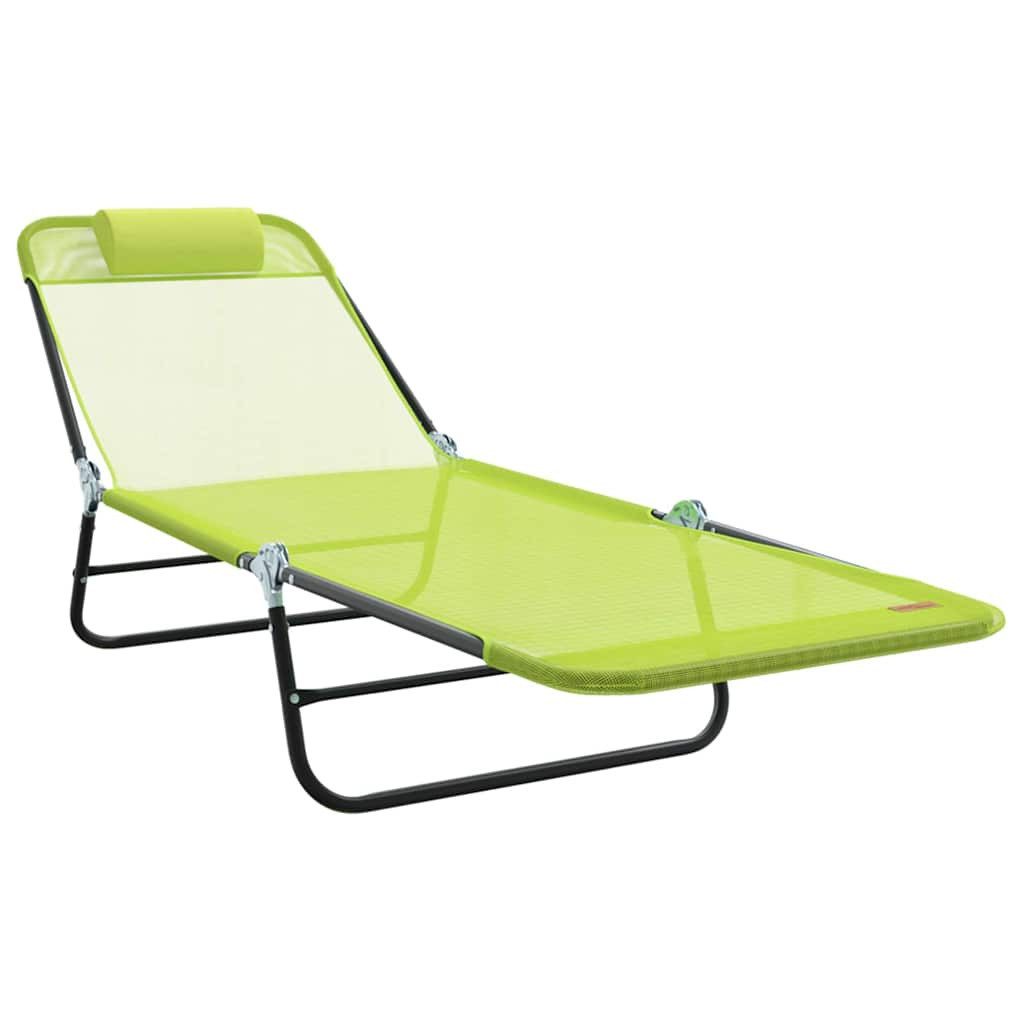 Gartenliege Klappbare Sonnenliege Grün 182 x 55 x 85,5 cm Textilene